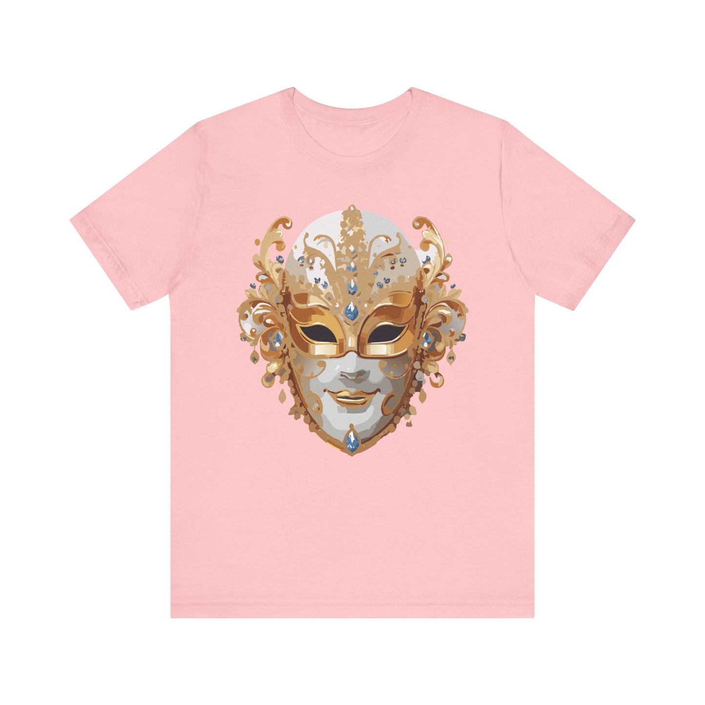 Mask Shirt, Shirt with Mask, Tee Shirt with Gold Face
