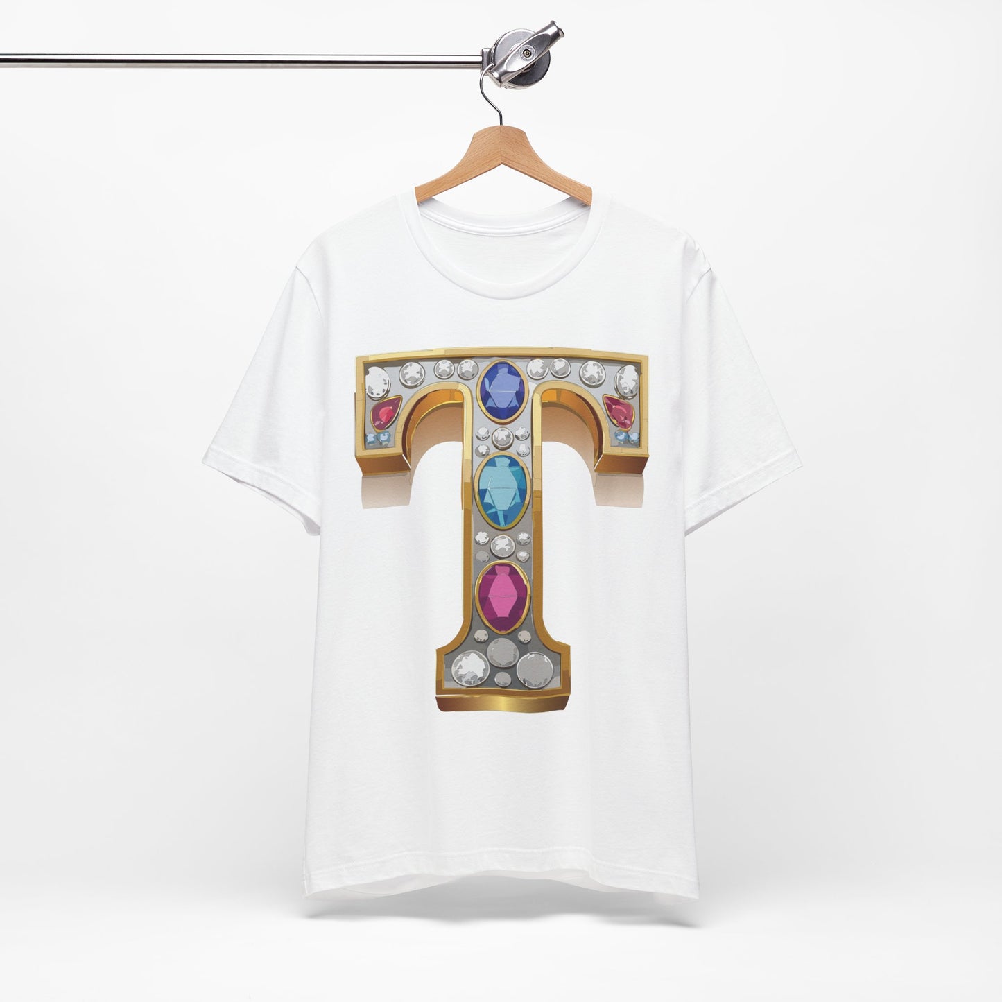 Letter Shirt, Shirt with Letters, Tee Shirt with Gold Letter, Shirt with Antique Letters