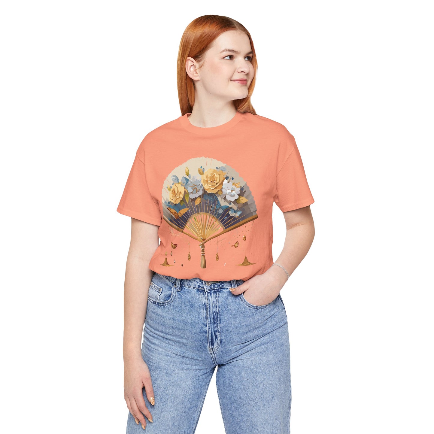 Fan shirt, Shirt with Fan, Tee Shirt with Gold Blower
