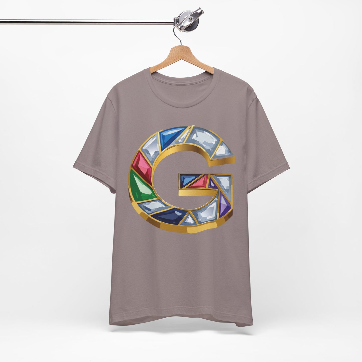 Letter Shirt, Shirt with Letters, Tee Shirt with Gold Letter, Shirt with Antique Letters