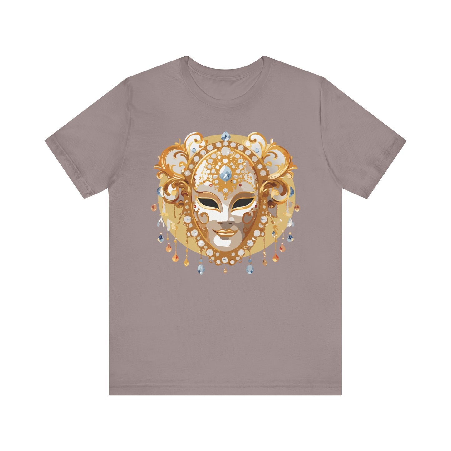 Mask Shirt, Shirt with Mask, Tee Shirt with Gold Face