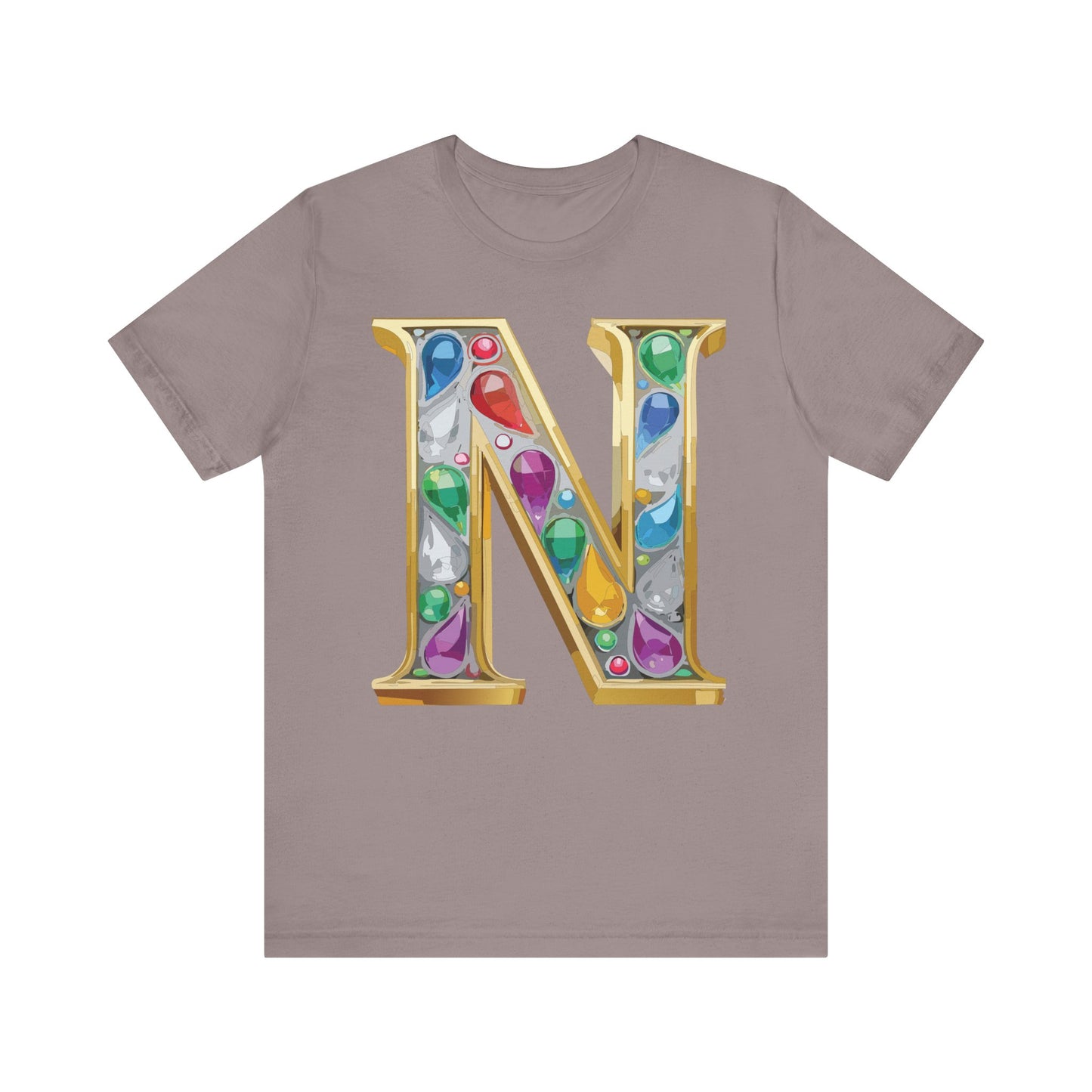 Letter Shirt, Shirt with Letters, Tee Shirt with Gold Letter, Shirt with Antique Letters