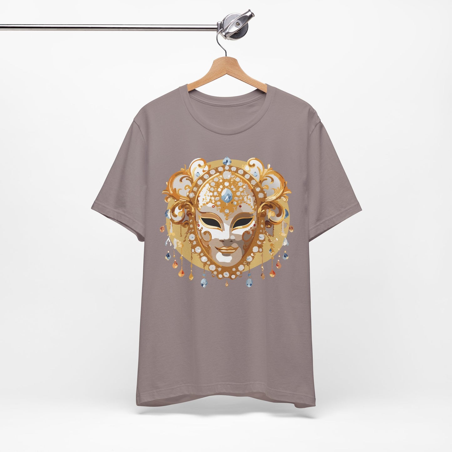 Mask Shirt, Shirt with Mask, Tee Shirt with Gold Face
