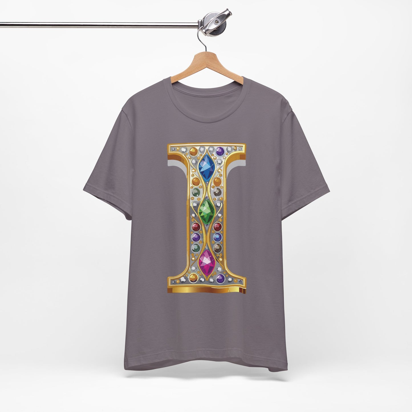 Letter Shirt, Shirt with Letters, Tee Shirt with Gold Letter, Shirt with Antique Letters