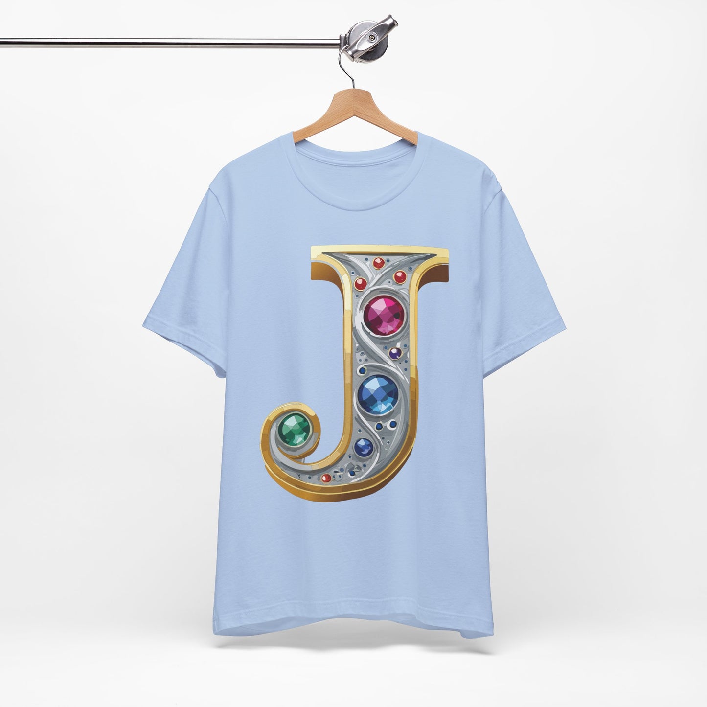 Letter Shirt, Shirt with Letters, Tee Shirt with Gold Letter, Shirt with Antique Letters
