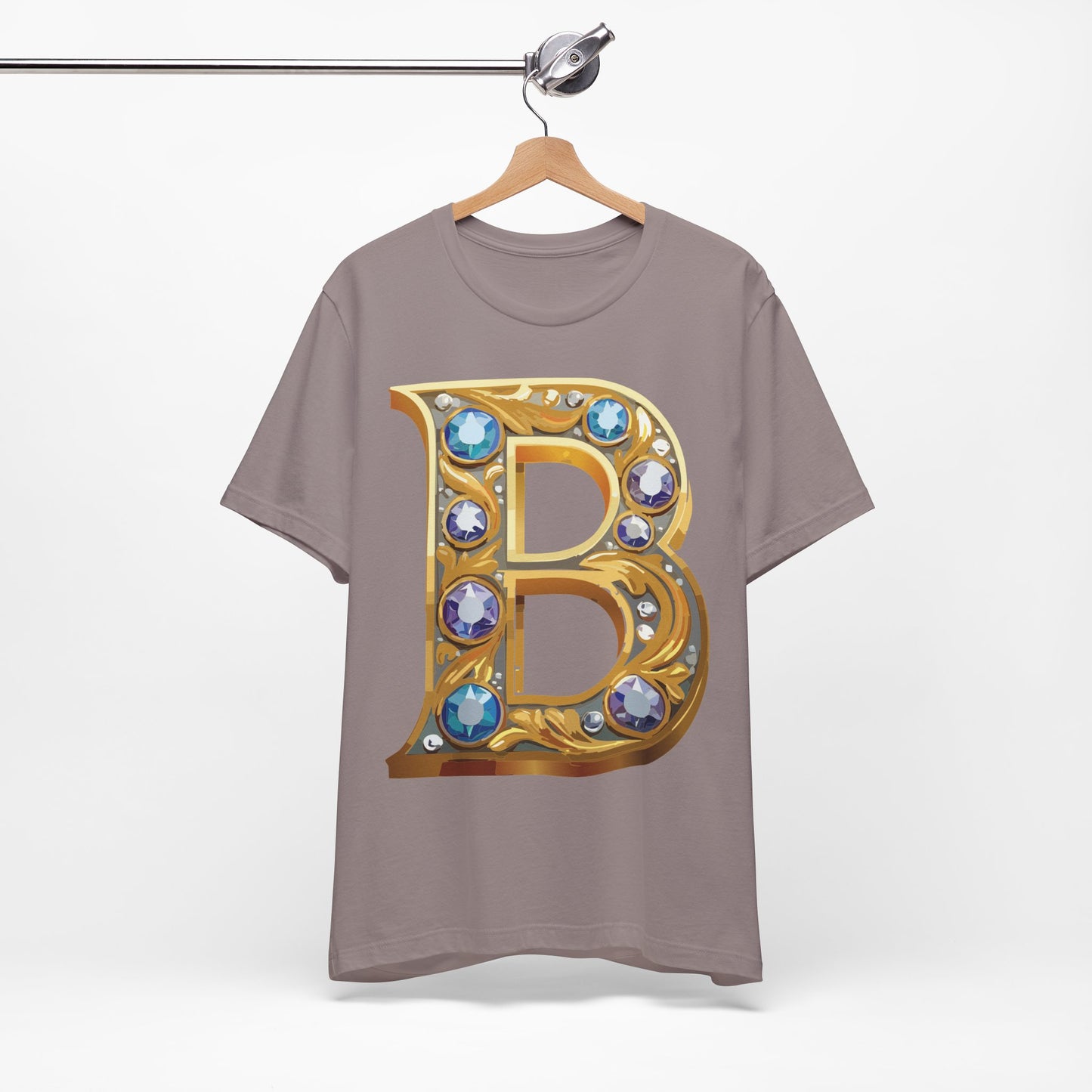 Letter Shirt, Shirt with Letters, Tee Shirt with Gold Letter, Shirt with Antique Letters