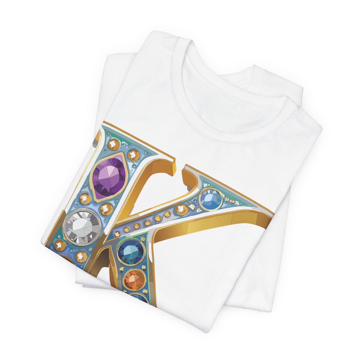 Letter Shirt, Shirt with Letters, Tee Shirt with Gold Letter, Shirt with Antique Letters