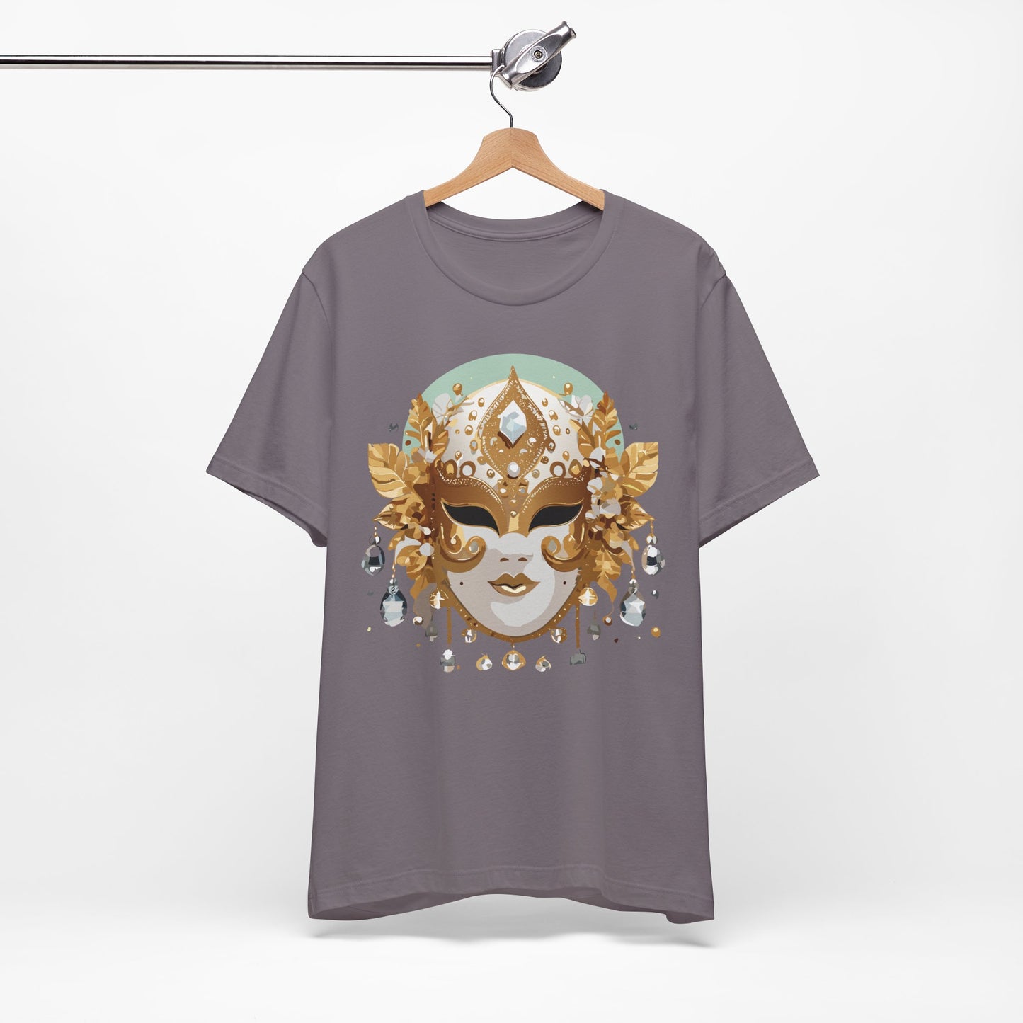 Mask Shirt, Shirt with Mask, Tee Shirt with Gold Face