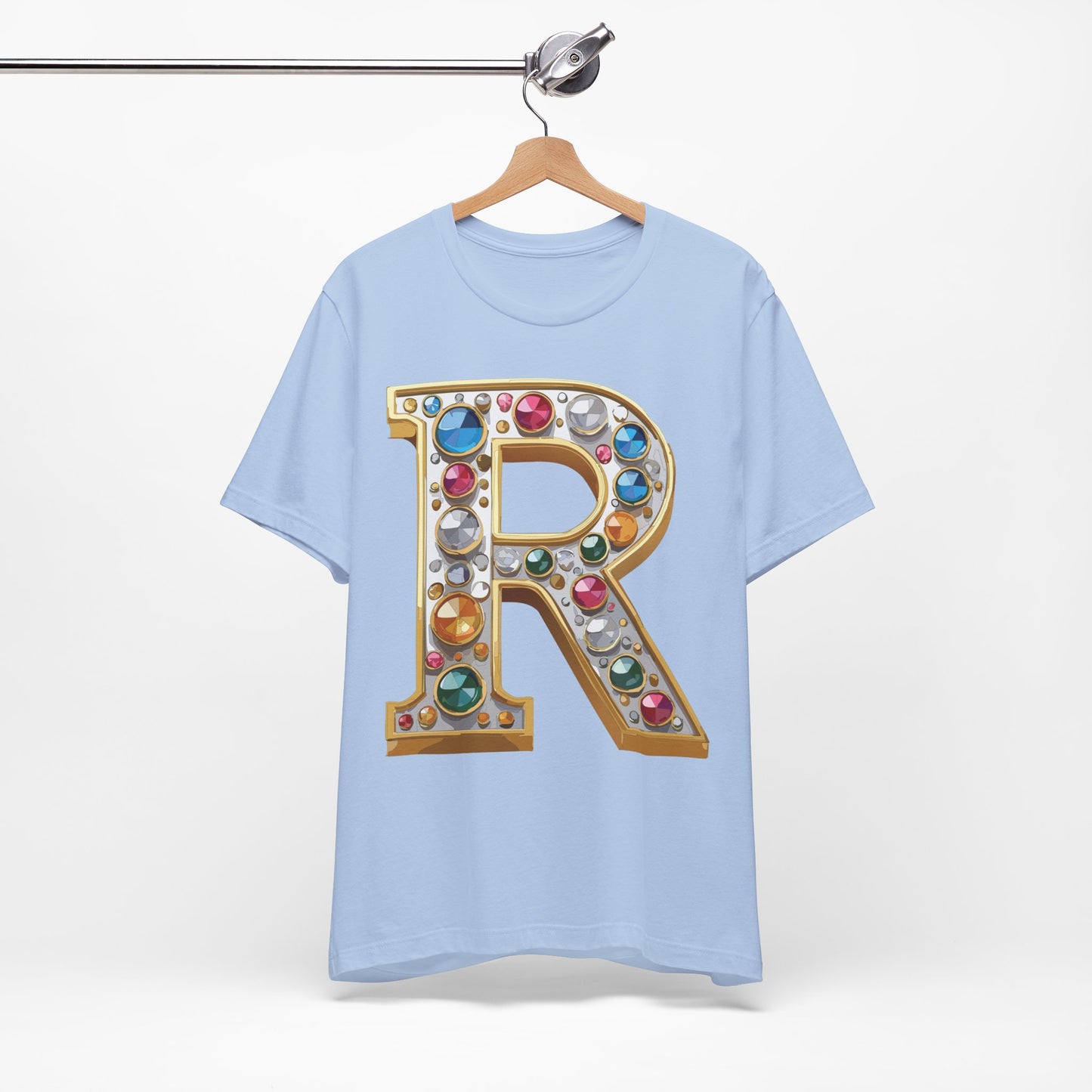 Letter Shirt, Shirt with Letters, Tee Shirt with Gold Letter, Shirt with Antique Letters