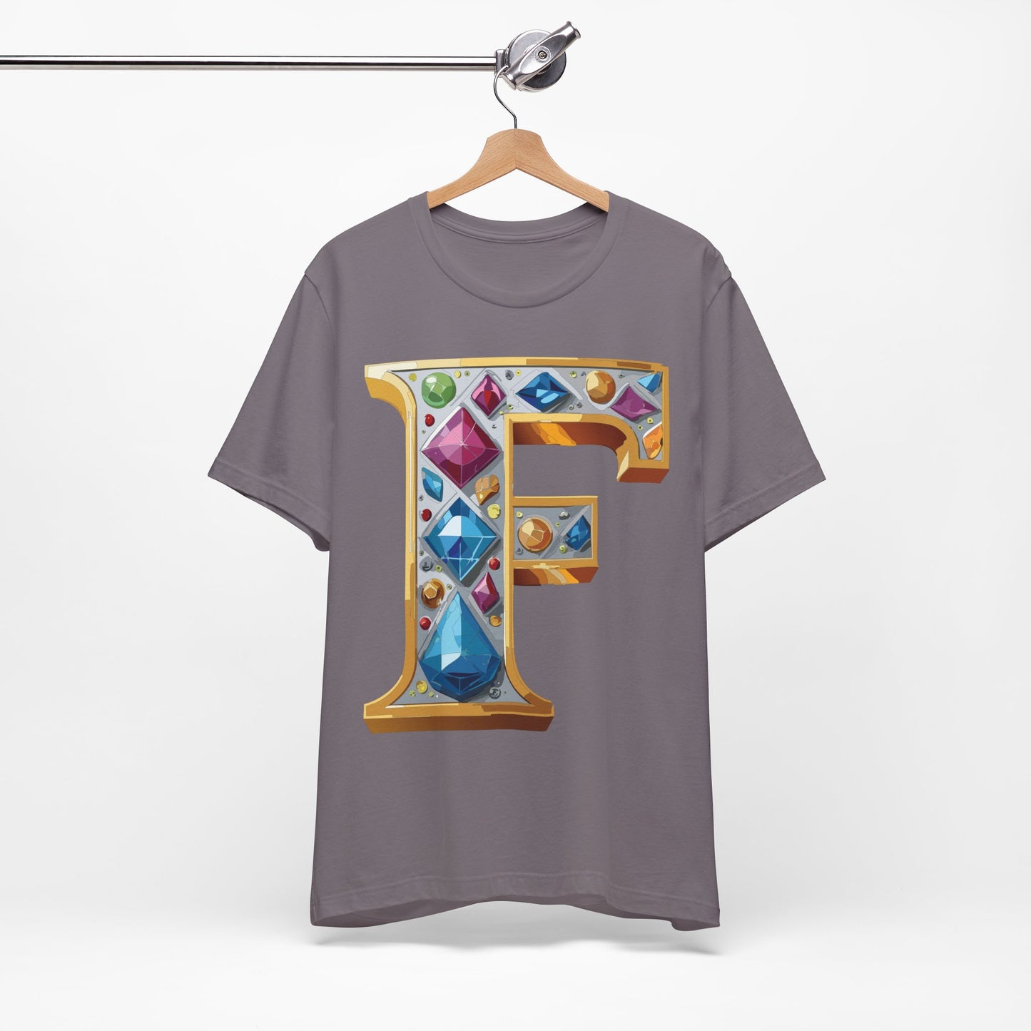 Letter Shirt, Shirt with Letters, Tee Shirt with Gold Letter, Shirt with Antique Letters