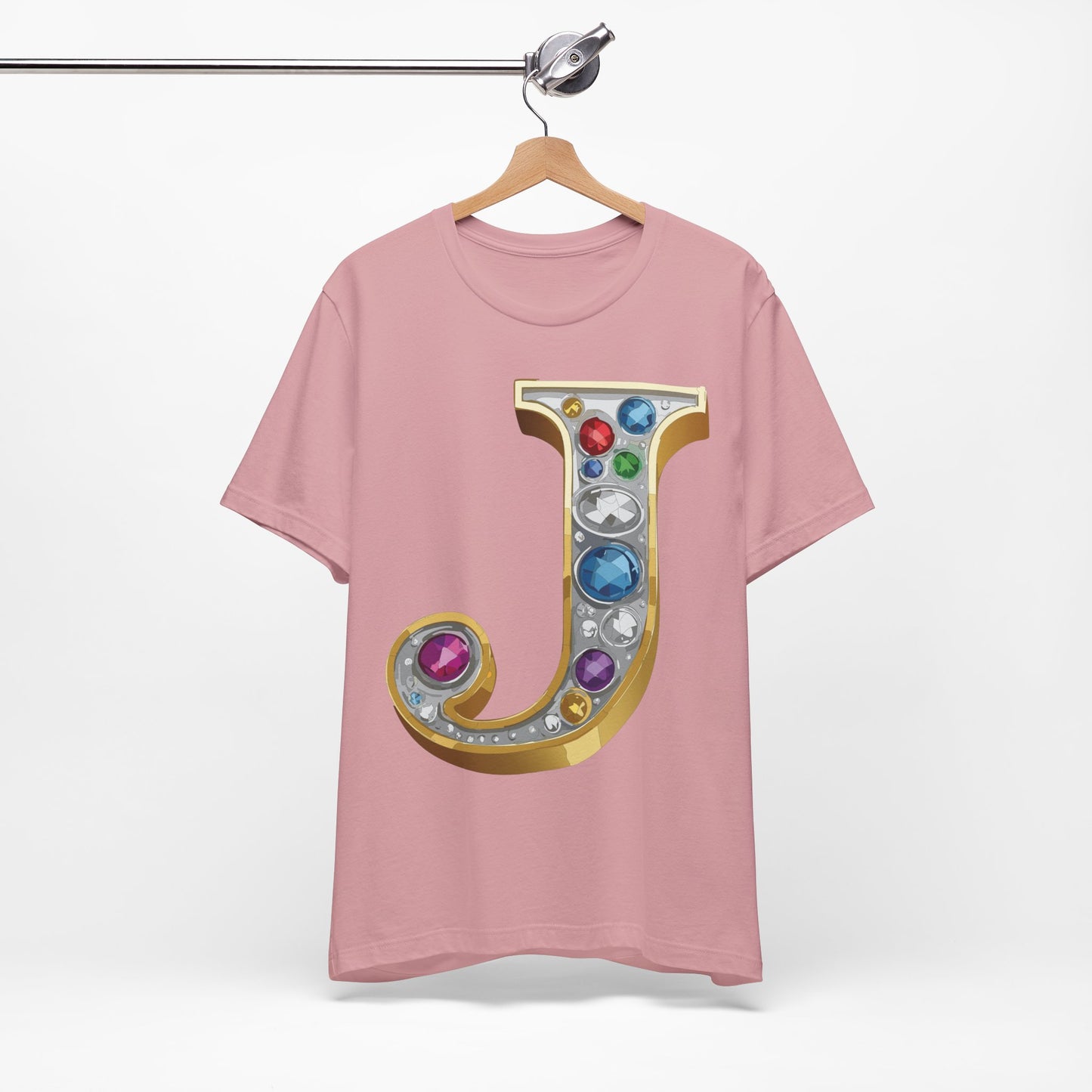 Letter Shirt, Shirt with Letters, Tee Shirt with Gold Letter, Shirt with Antique Letters