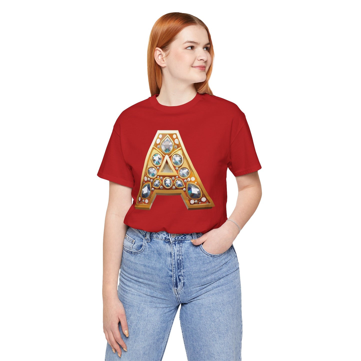 Letter Shirt, Shirt with Letters, Tee Shirt with Gold Letter, Shirt with Antique Letters