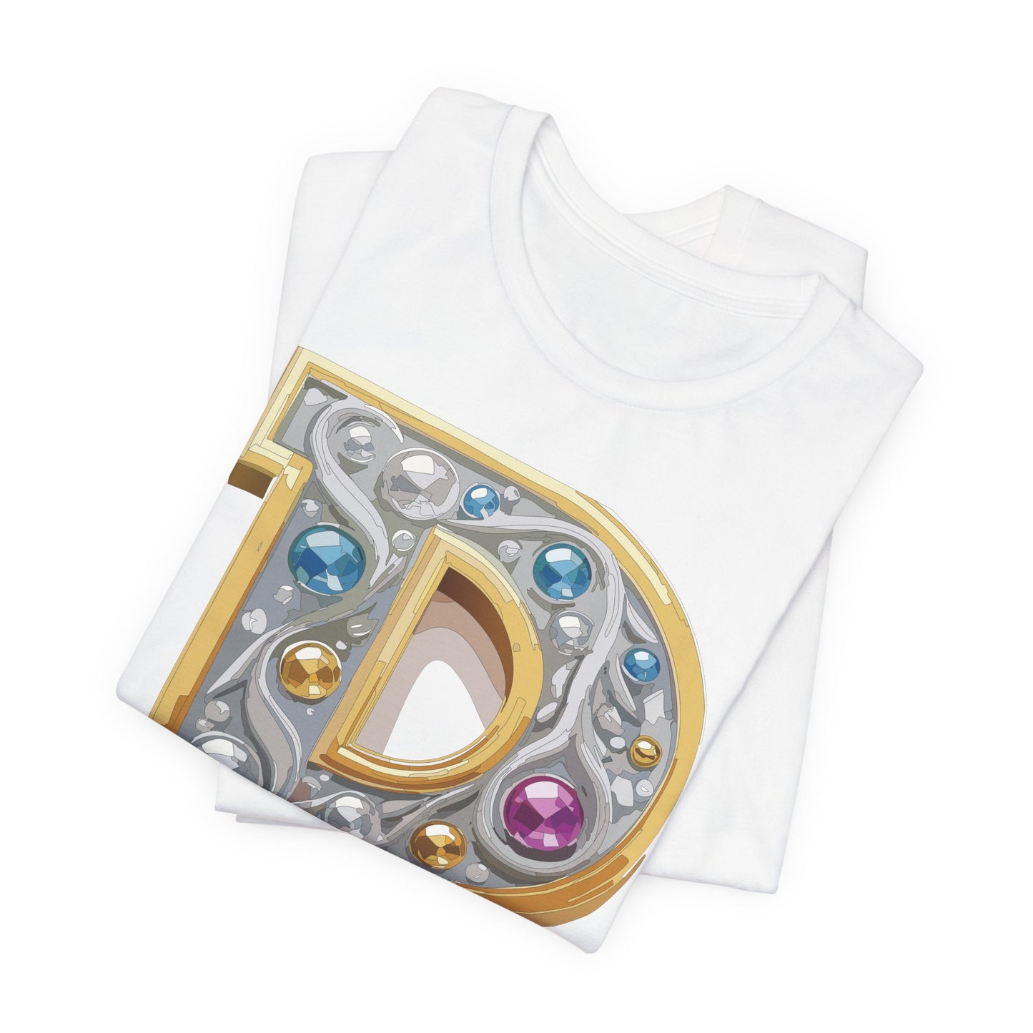 Letter Shirt, Shirt with Letters, Tee Shirt with Gold Letter, Shirt with Antique Letters