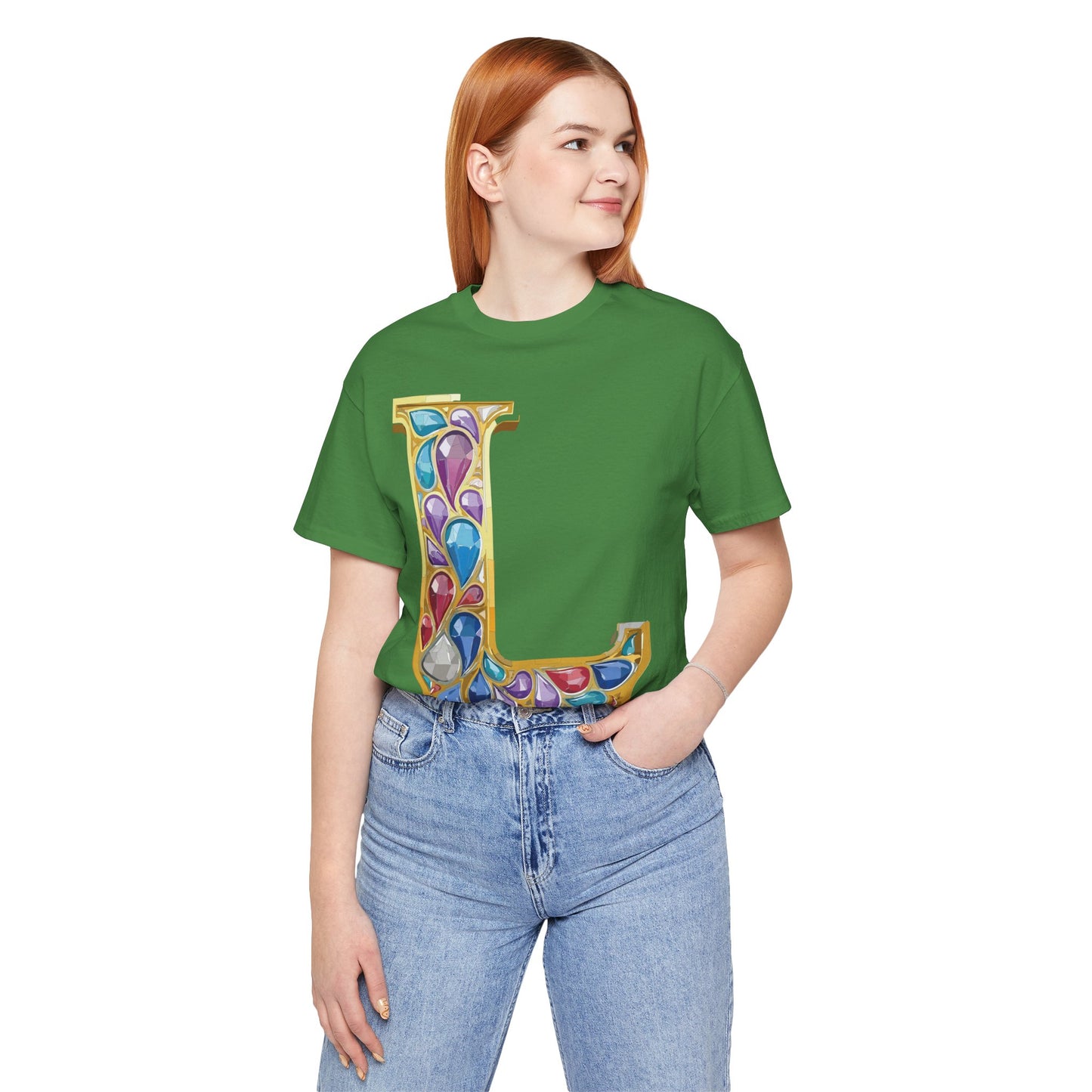 Letter Shirt, Shirt with Letters, Tee Shirt with Gold Letter, Shirt with Antique Letters