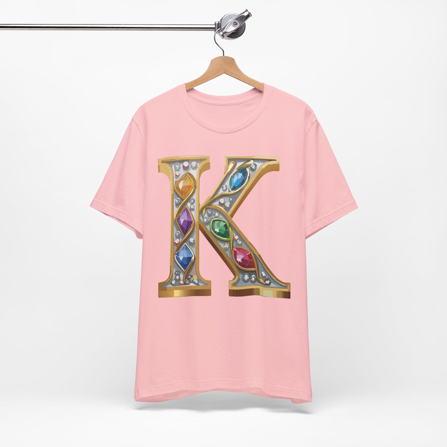 Letter Shirt, Shirt with Letters, Tee Shirt with Gold Letter, Shirt with Antique Letters