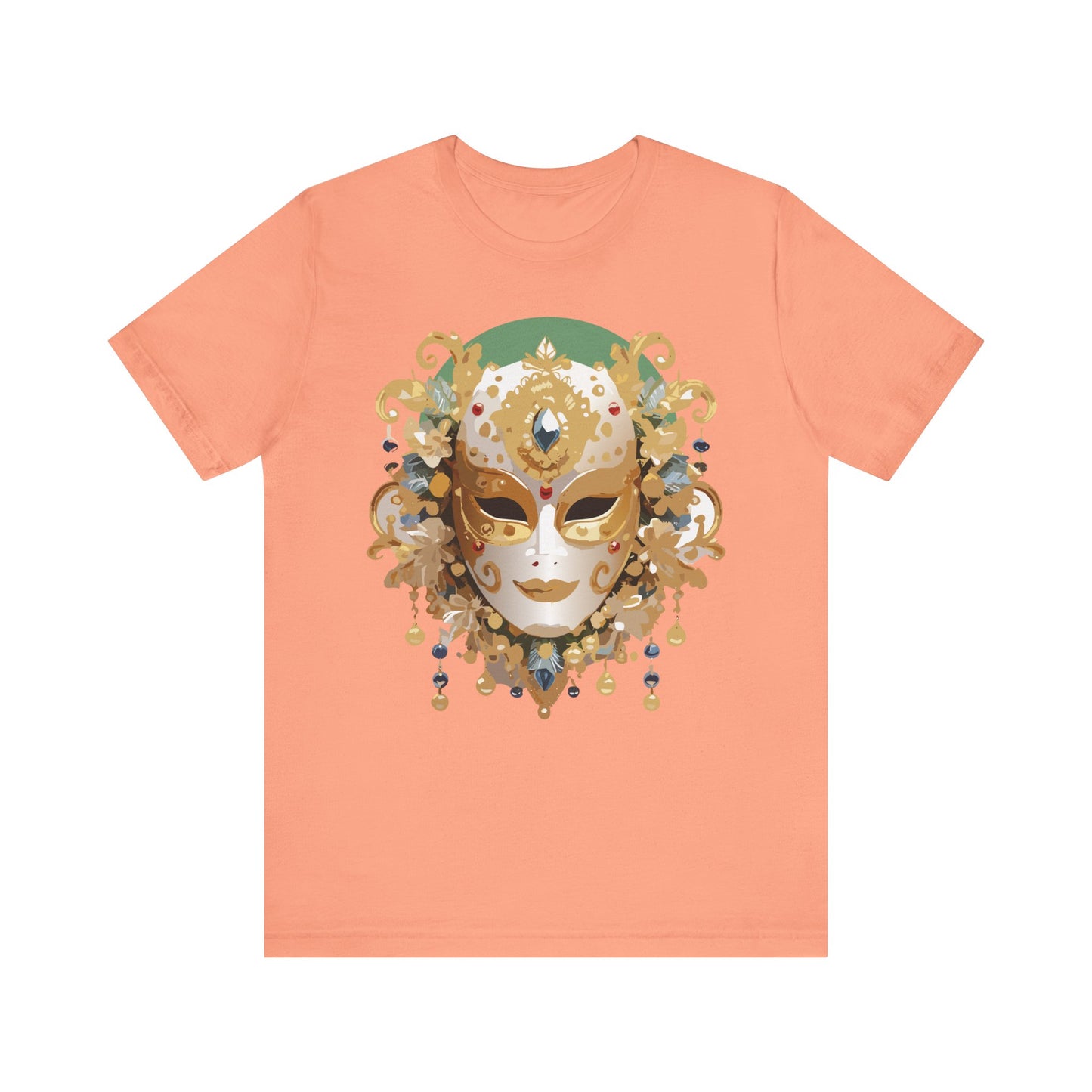 Mask Shirt, Shirt with Mask, Tee Shirt with Gold Face