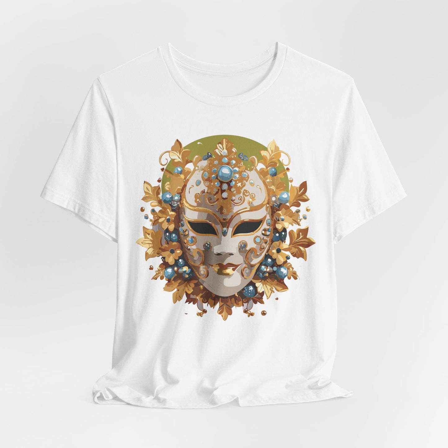 Mask Shirt, Shirt with Mask, Tee Shirt with Gold Face