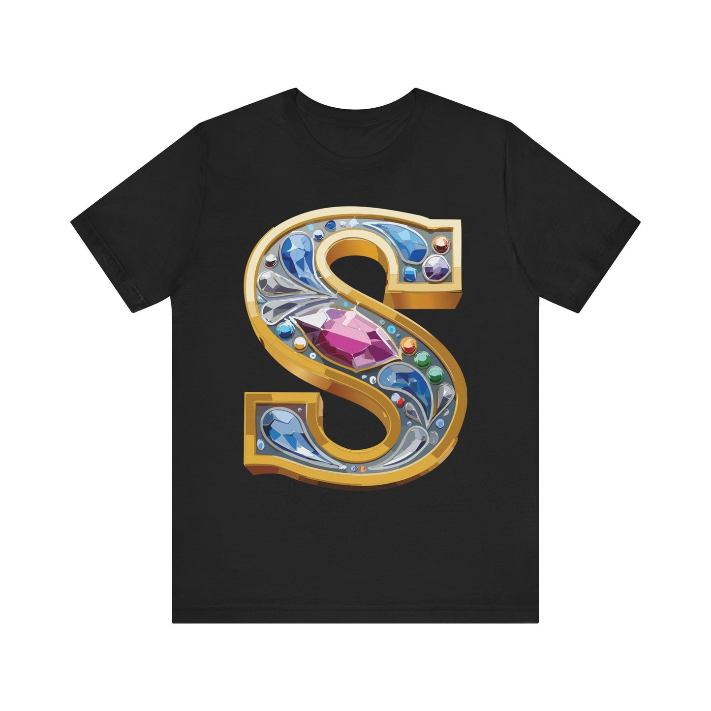 Letter Shirt, Shirt with Letters, Tee Shirt with Gold Letter, Shirt with Antique Letters