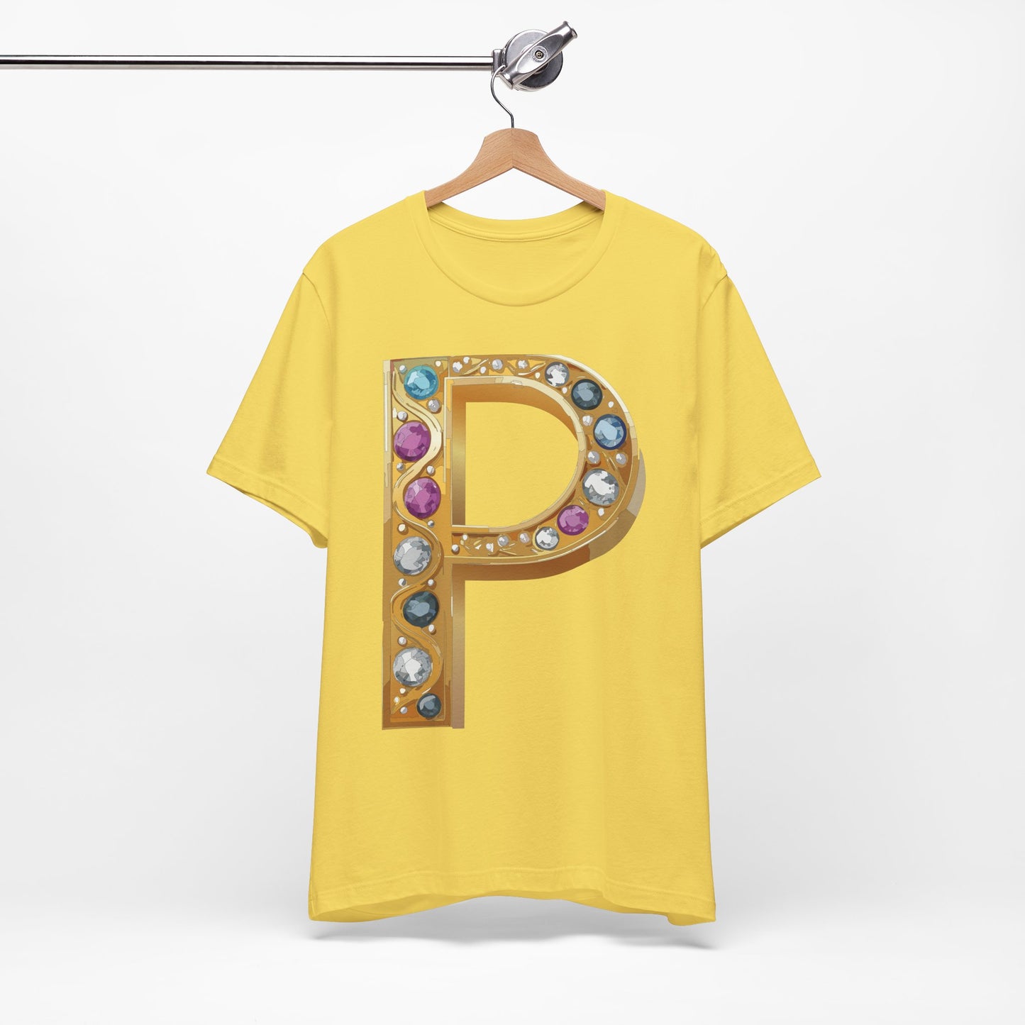 Letter Shirt, Shirt with Letters, Tee Shirt with Gold Letter, Shirt with Antique Letters