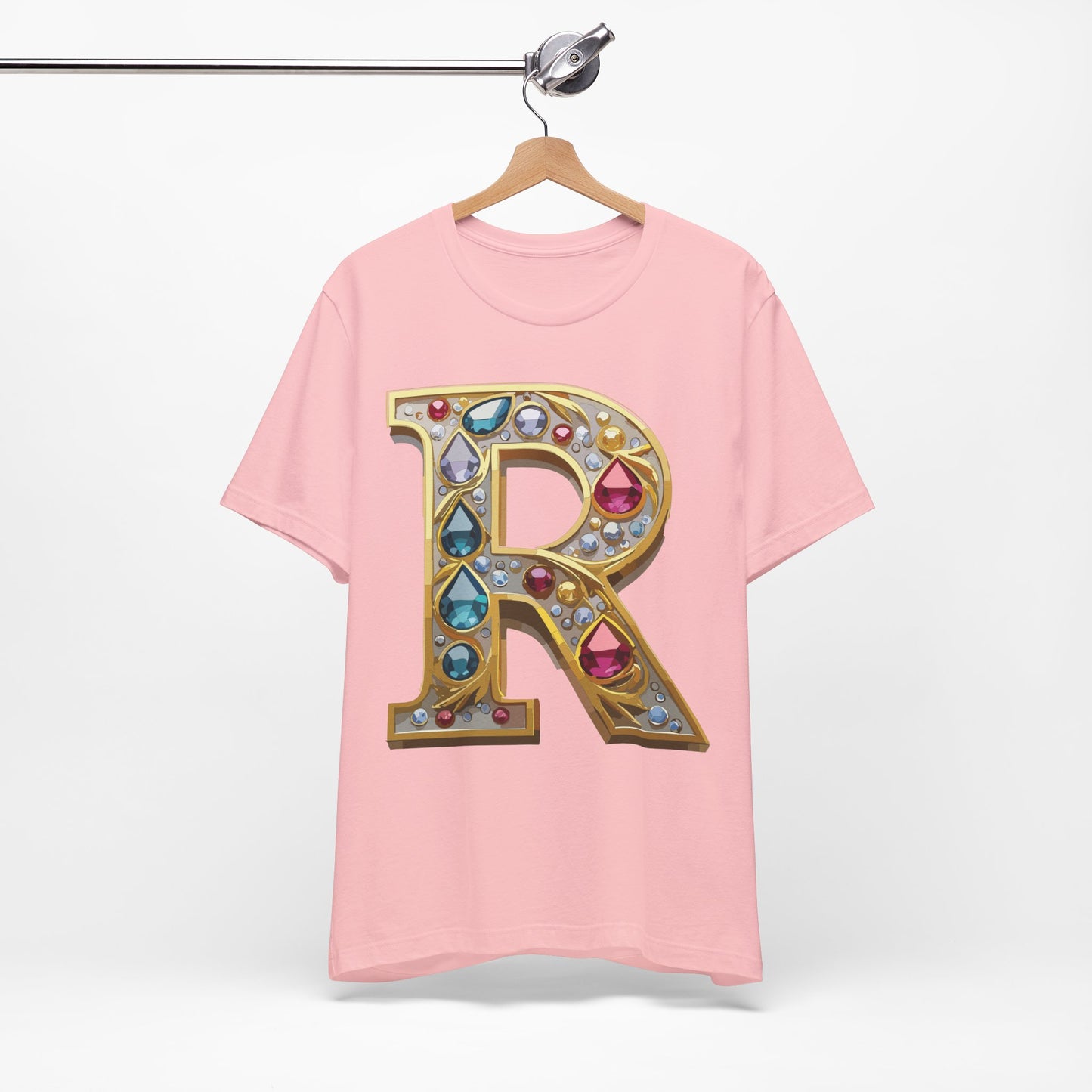 Letter Shirt, Shirt with Letters, Tee Shirt with Gold Letter, Shirt with Antique Letters