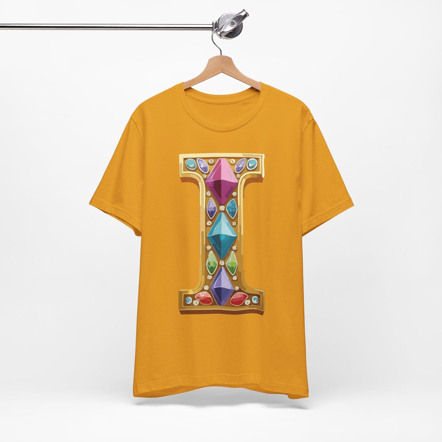 Letter Shirt, Shirt with Letters, Tee Shirt with Gold Letter, Shirt with Antique Letters