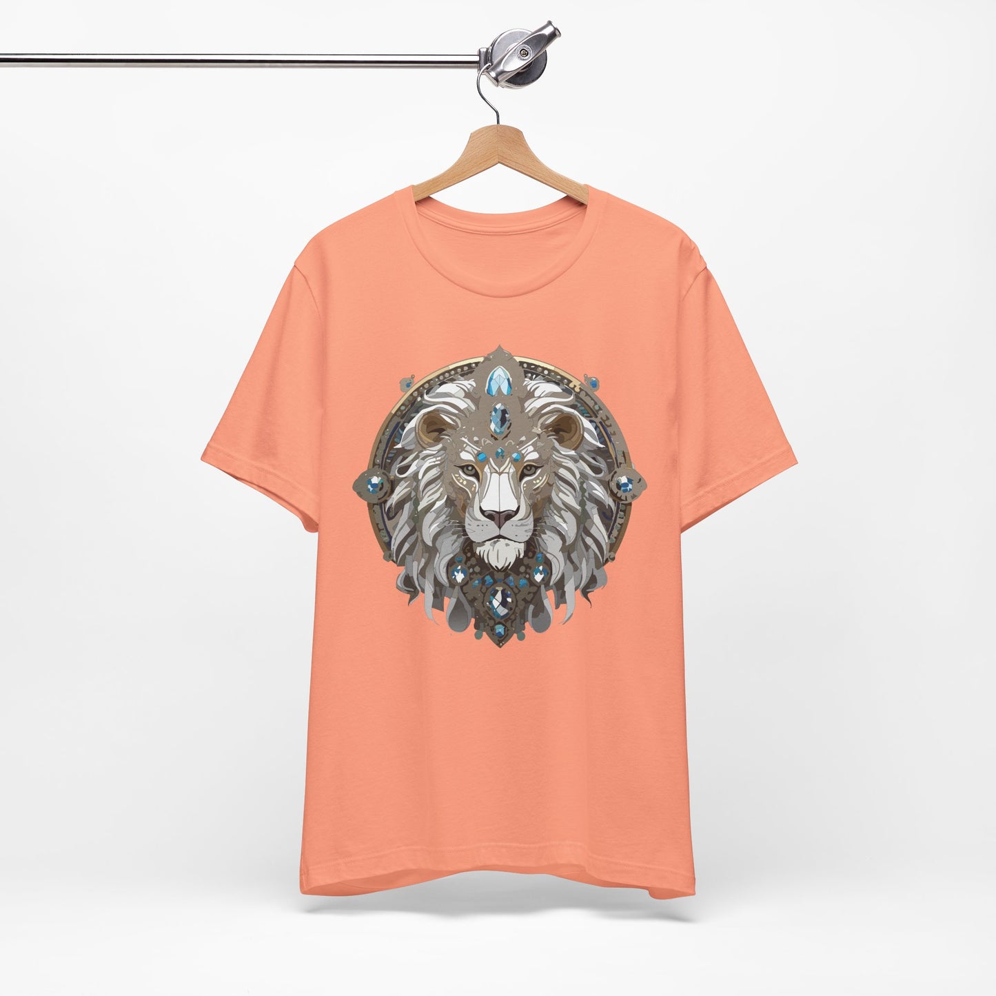 Animal Shirt, Shirt with Animal, Tee Shirt with Gold Animal Medal, Shirt with Antique Animal Medallion
