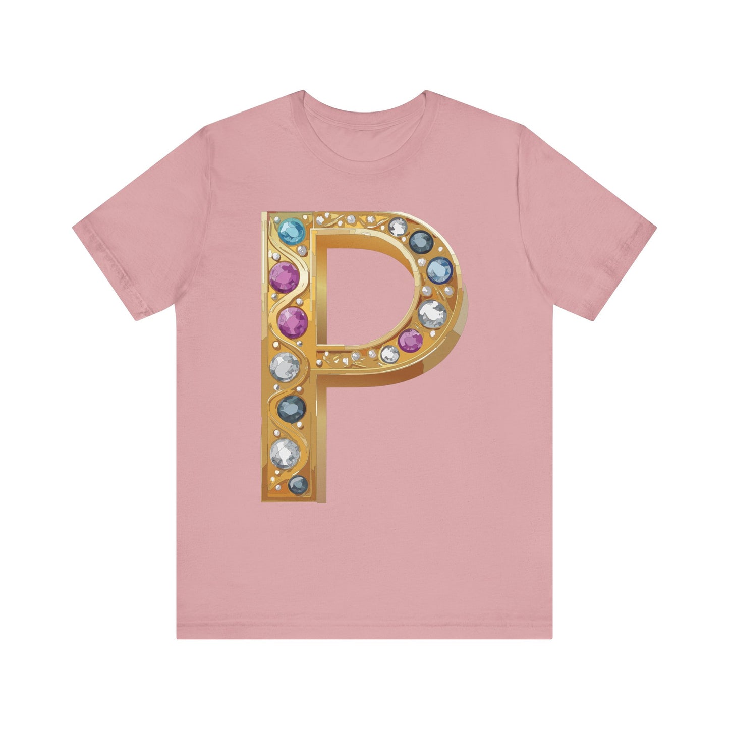 Letter Shirt, Shirt with Letters, Tee Shirt with Gold Letter, Shirt with Antique Letters