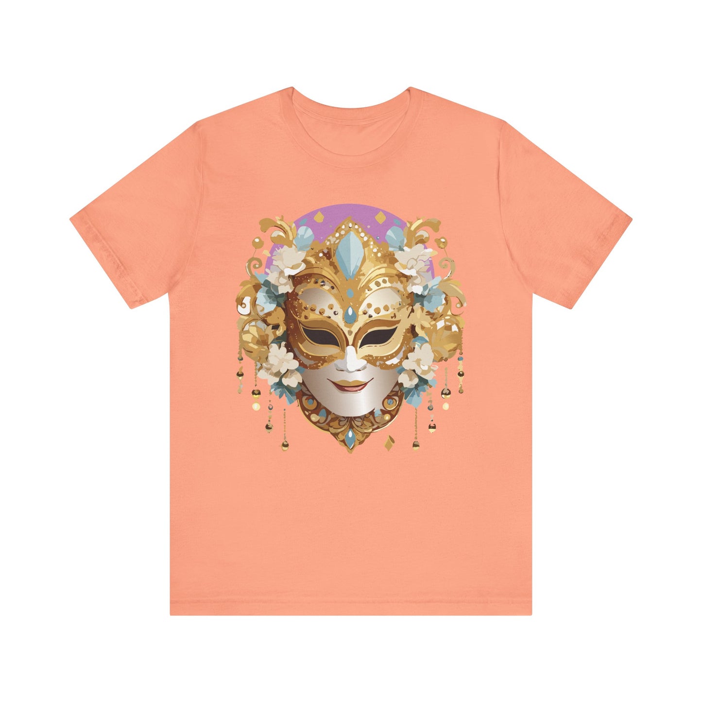Mask Shirt, Shirt with Mask, Tee Shirt with Gold Face