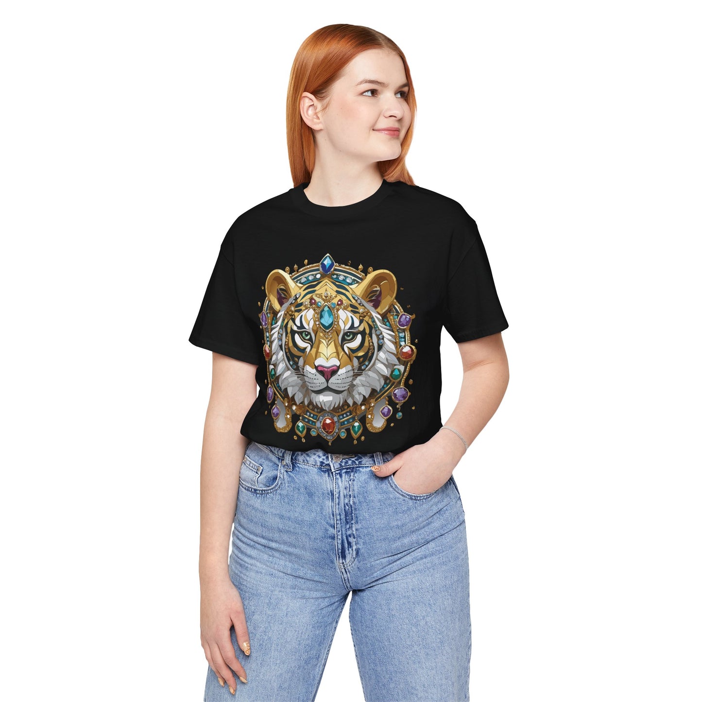 Animal Shirt, Shirt with Animal, Tee Shirt with Gold Animal Medal, Shirt with Antique Animal Medallion