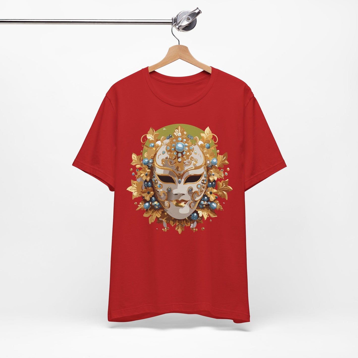 Mask Shirt, Shirt with Mask, Tee Shirt with Gold Face