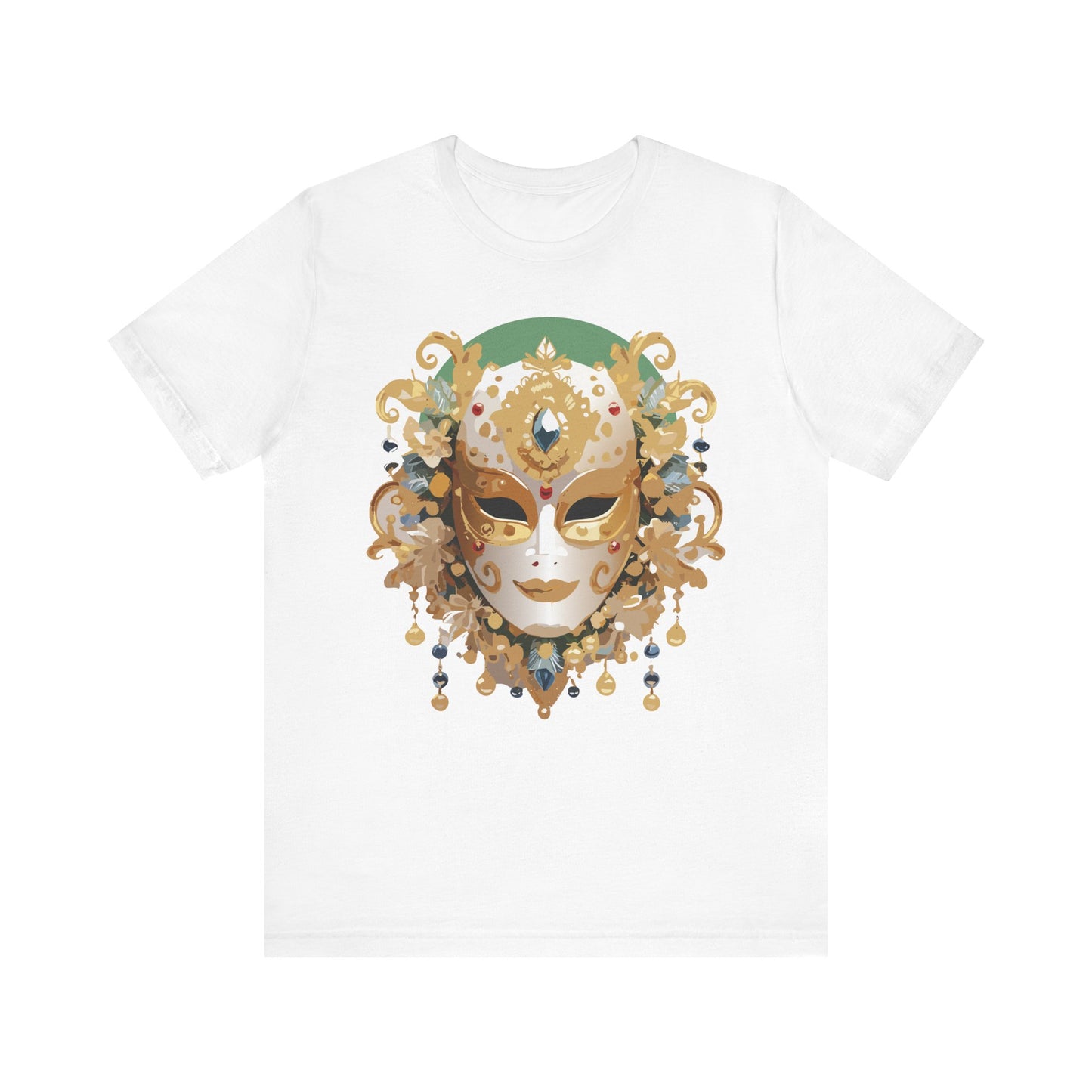 Mask Shirt, Shirt with Mask, Tee Shirt with Gold Face