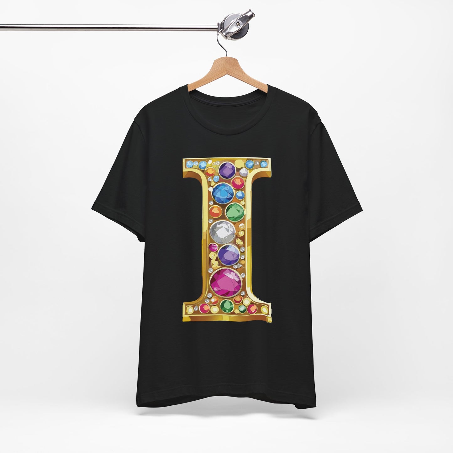 Letter Shirt, Shirt with Letters, Tee Shirt with Gold Letter, Shirt with Antique Letters