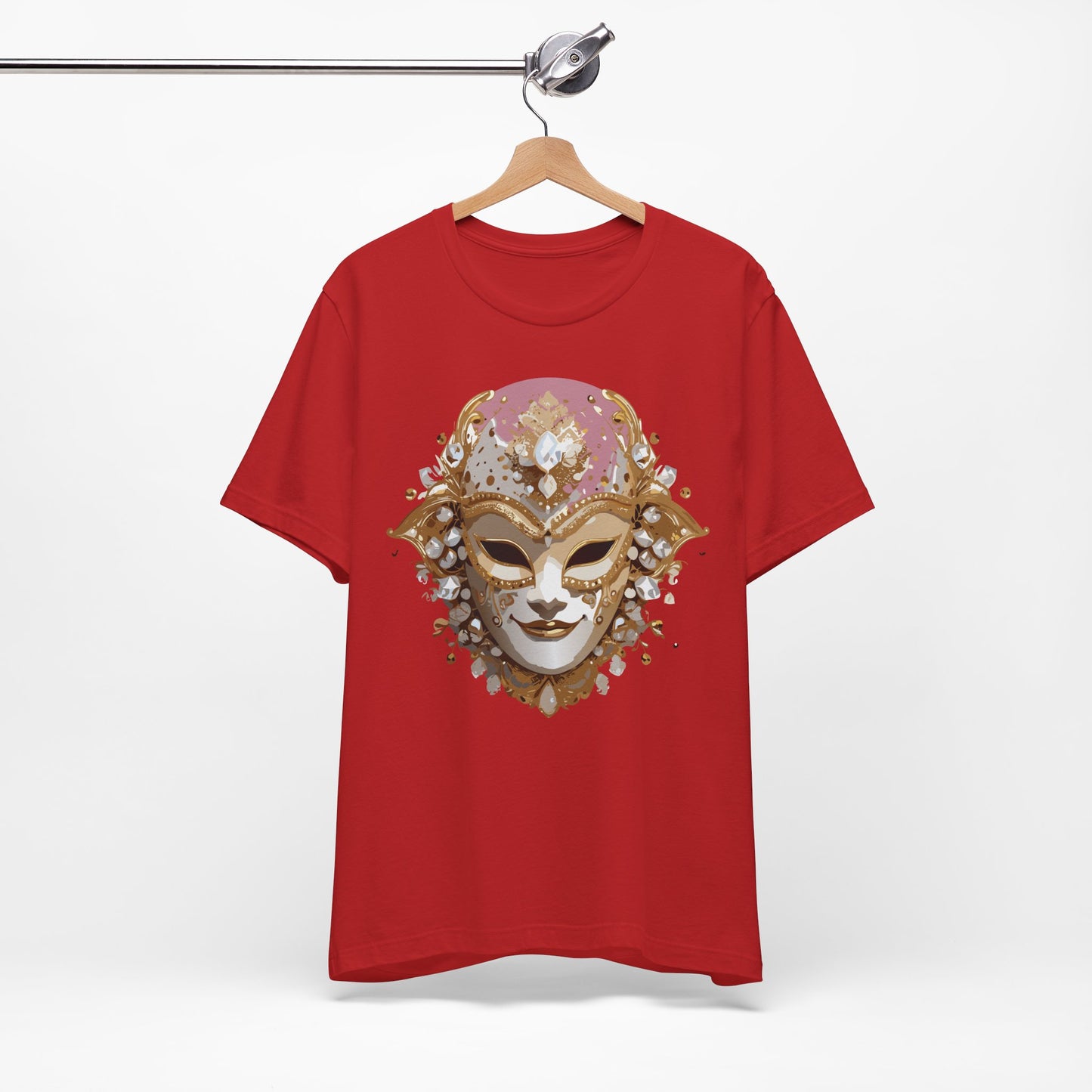 Mask Shirt, Shirt with Mask, Tee Shirt with Gold Face