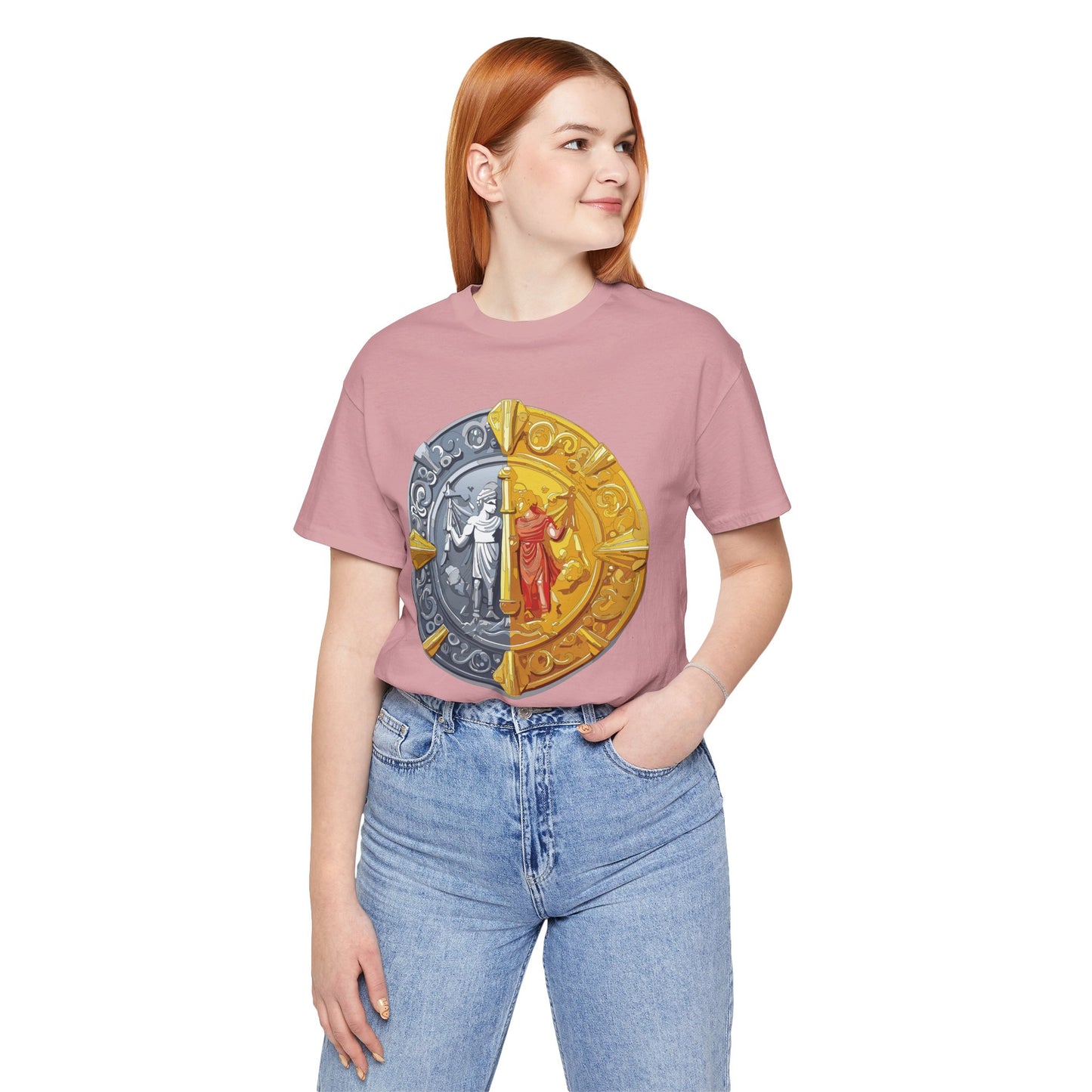 Coin Shirt, Shirt with Coin, Tee Shirt with Gold Coin, Shirt with Antique Coin