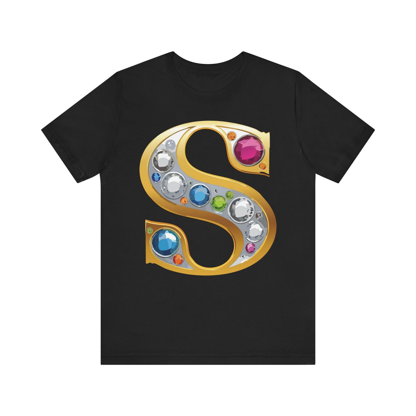 Letter Shirt, Shirt with Letters, Tee Shirt with Gold Letter, Shirt with Antique Letters