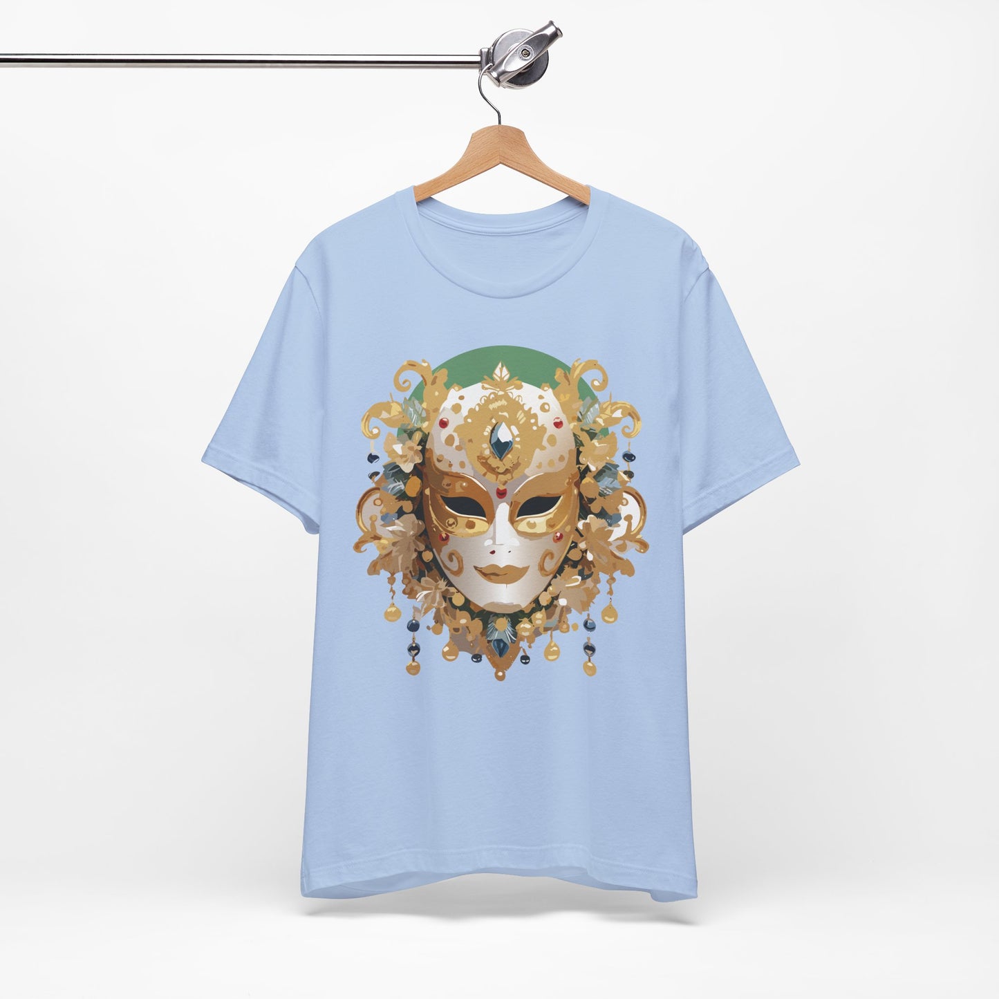 Mask Shirt, Shirt with Mask, Tee Shirt with Gold Face