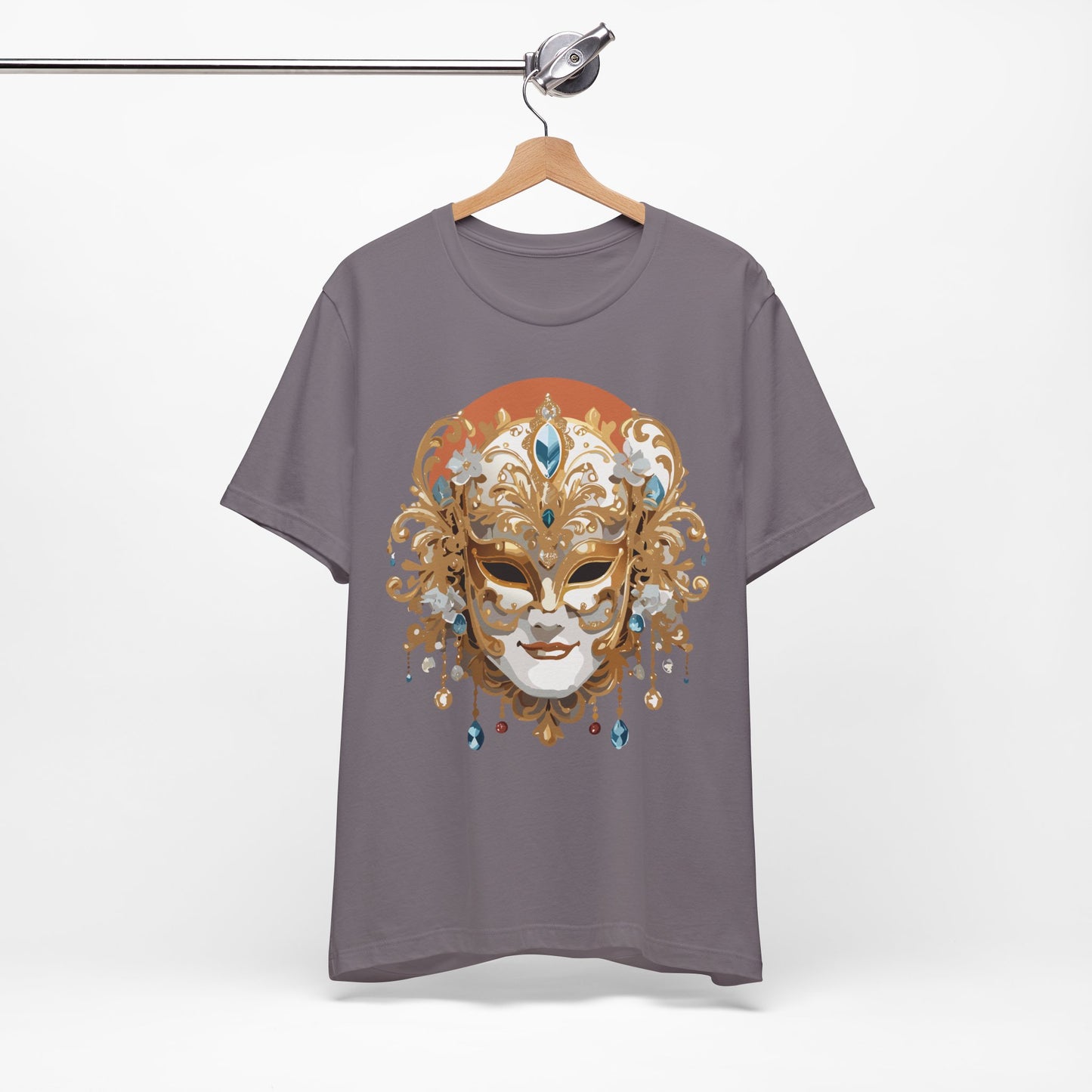 Mask Shirt, Shirt with Mask, Tee Shirt with Gold Face