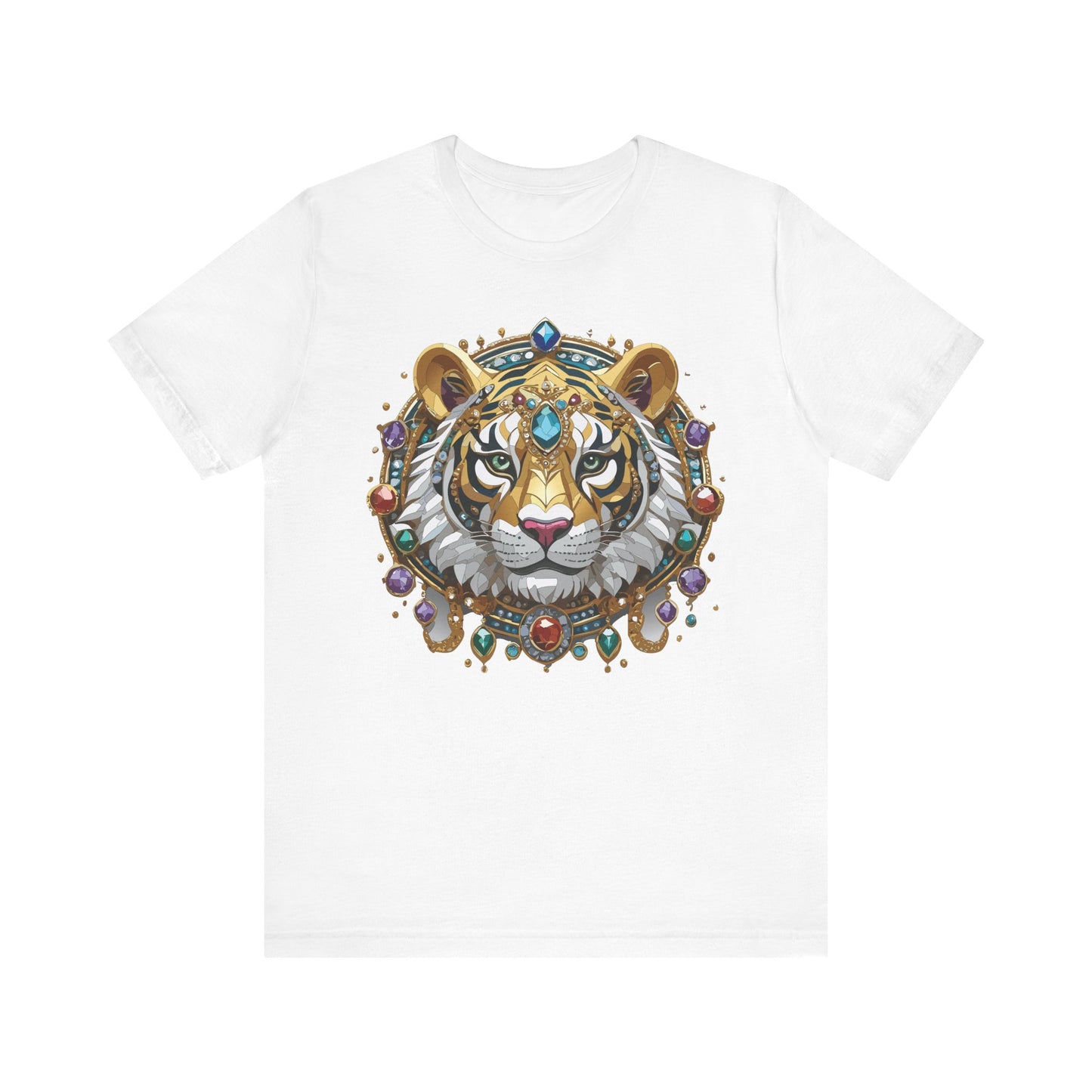 Animal Shirt, Shirt with Animal, Tee Shirt with Gold Animal Medal, Shirt with Antique Animal Medallion