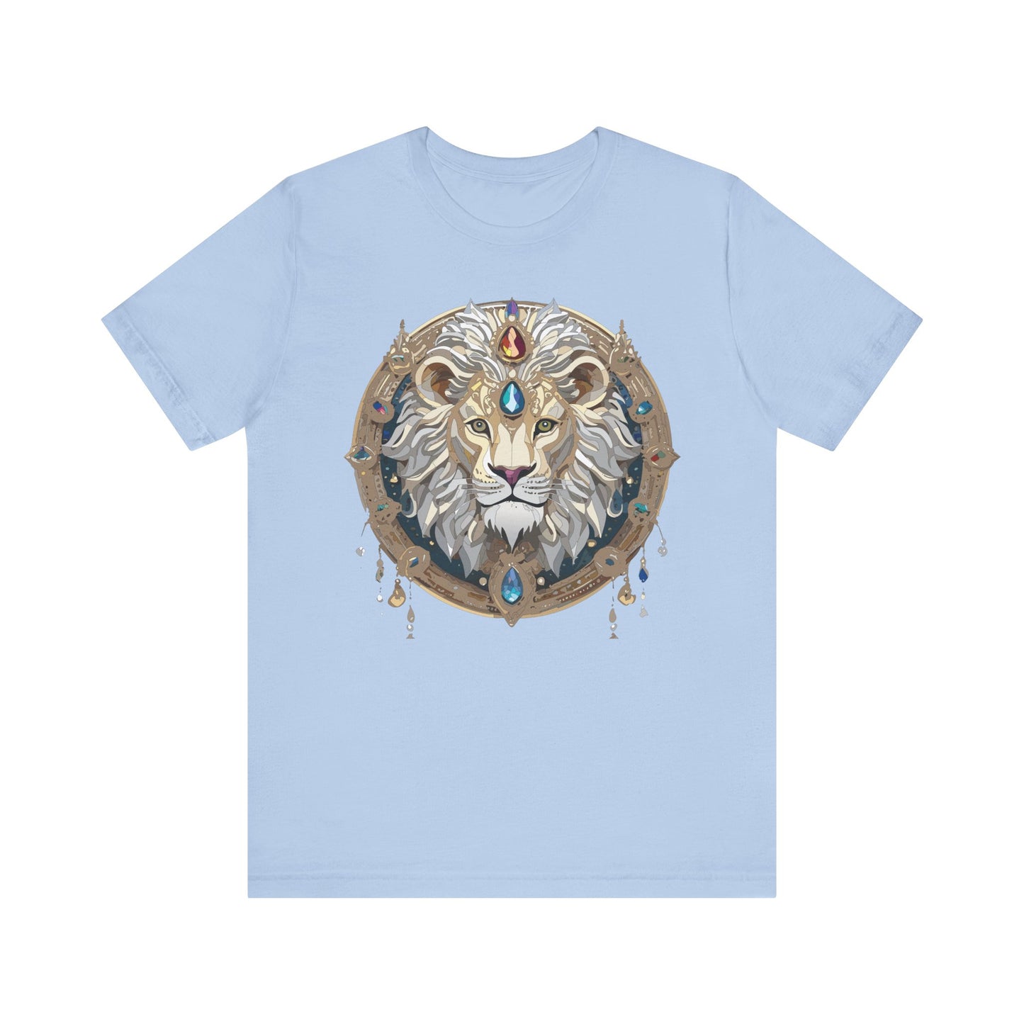 Animal Shirt, Shirt with Animal, Tee Shirt with Gold Animal Medal, Shirt with Antique Animal Medallion