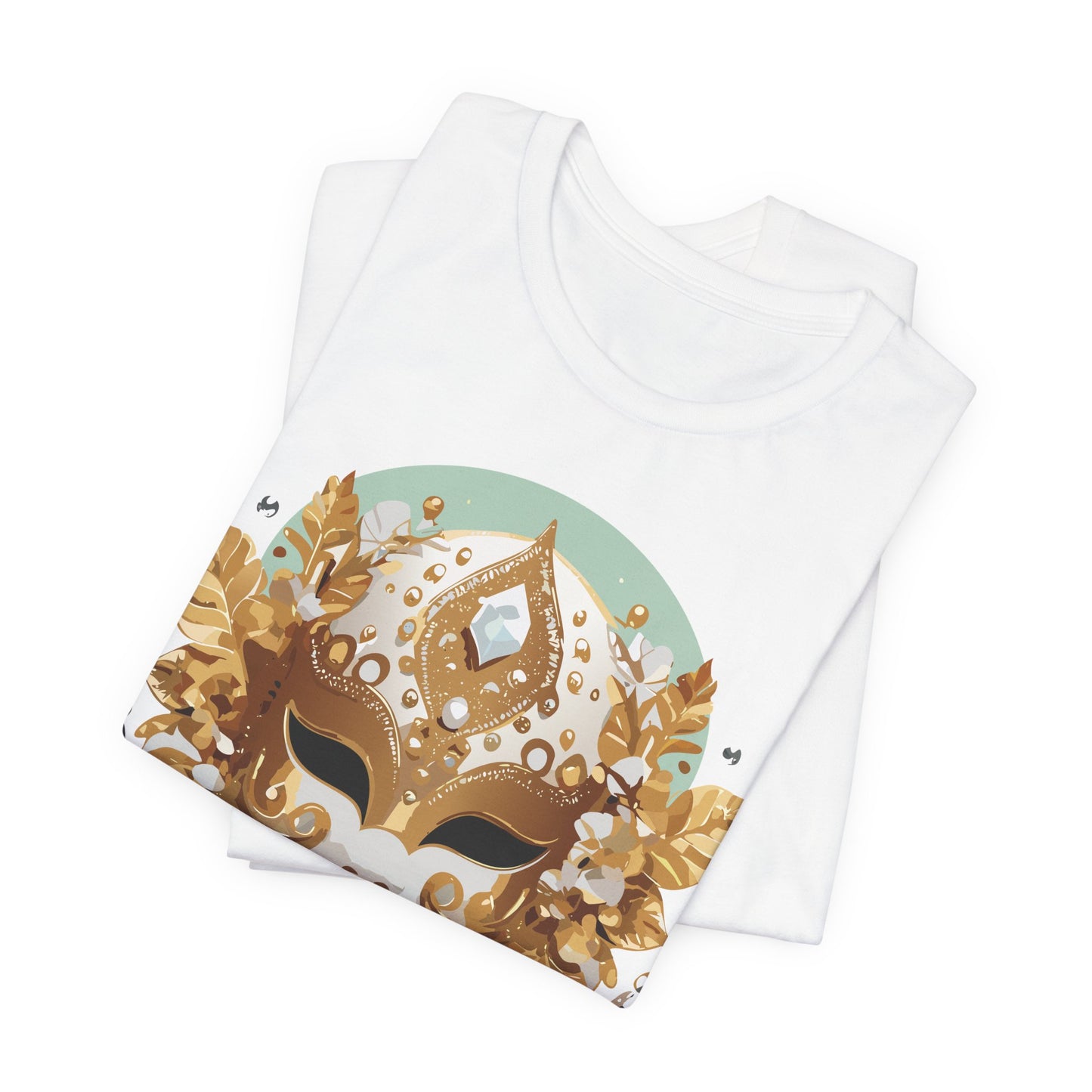 Mask Shirt, Shirt with Mask, Tee Shirt with Gold Face