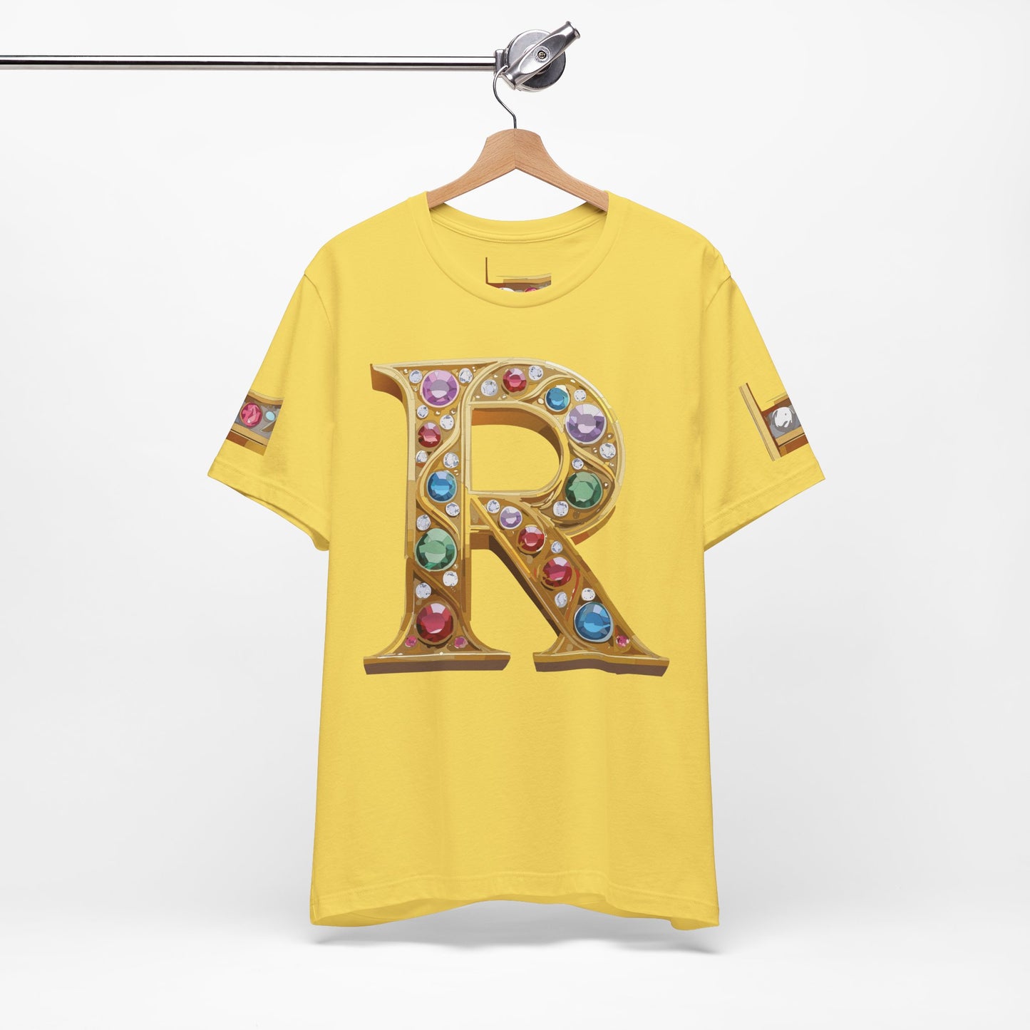 Letter Shirt, Shirt with Letters, Tee Shirt with Gold Letter, Shirt with Antique Letters