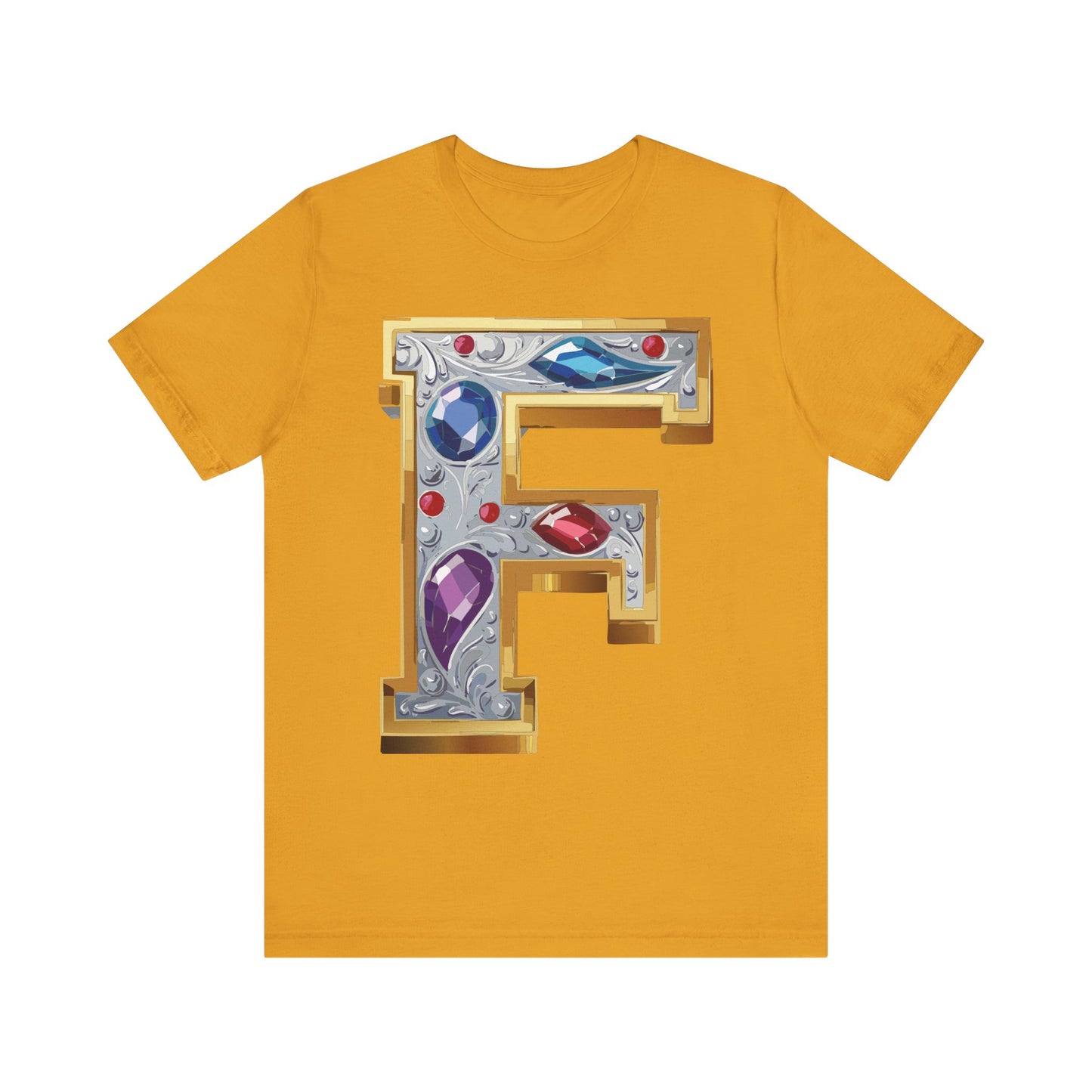 Letter Shirt, Shirt with Letters, Tee Shirt with Gold Letter, Shirt with Antique Letters