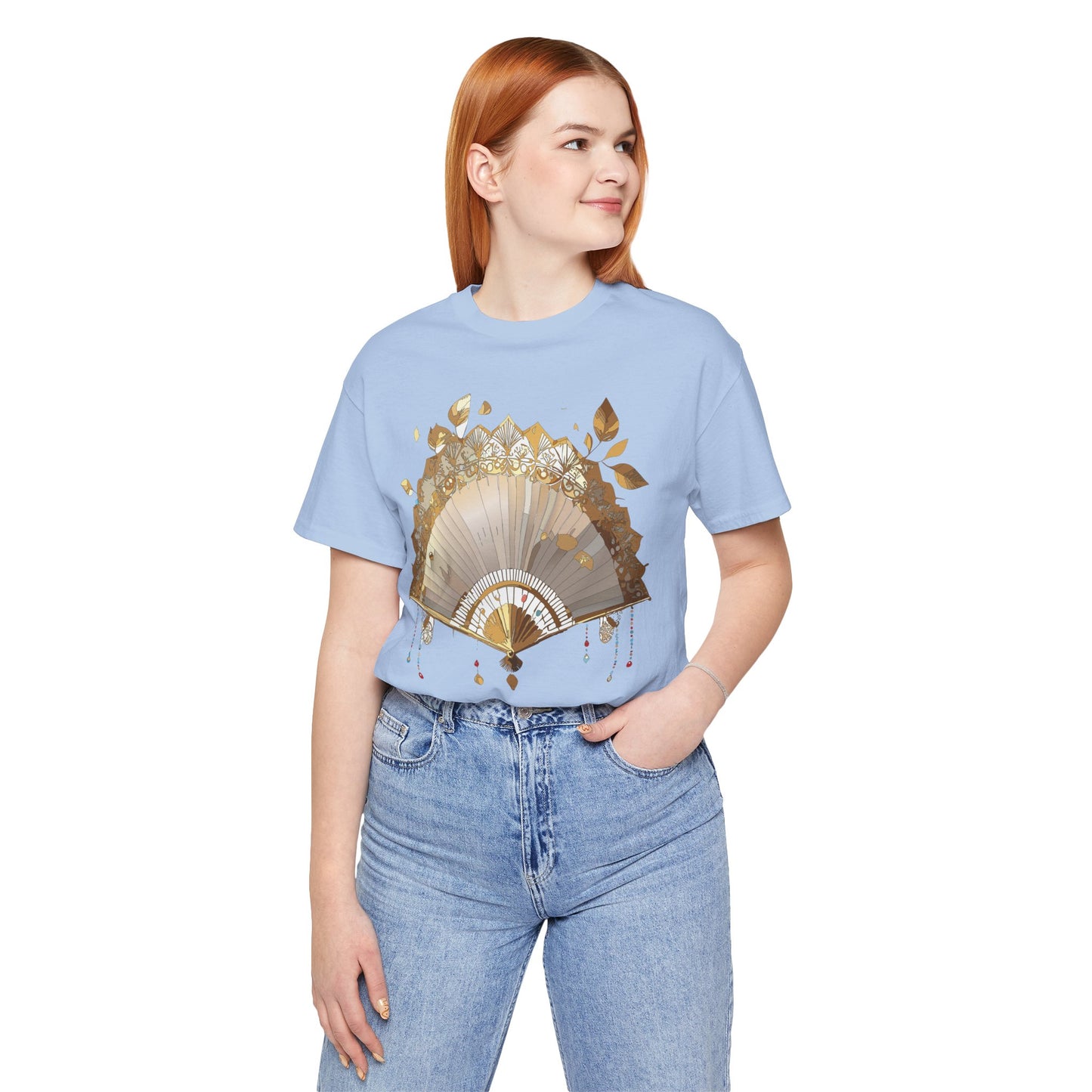 Fan shirt, Shirt with Fan, Tee Shirt with Gold Blower