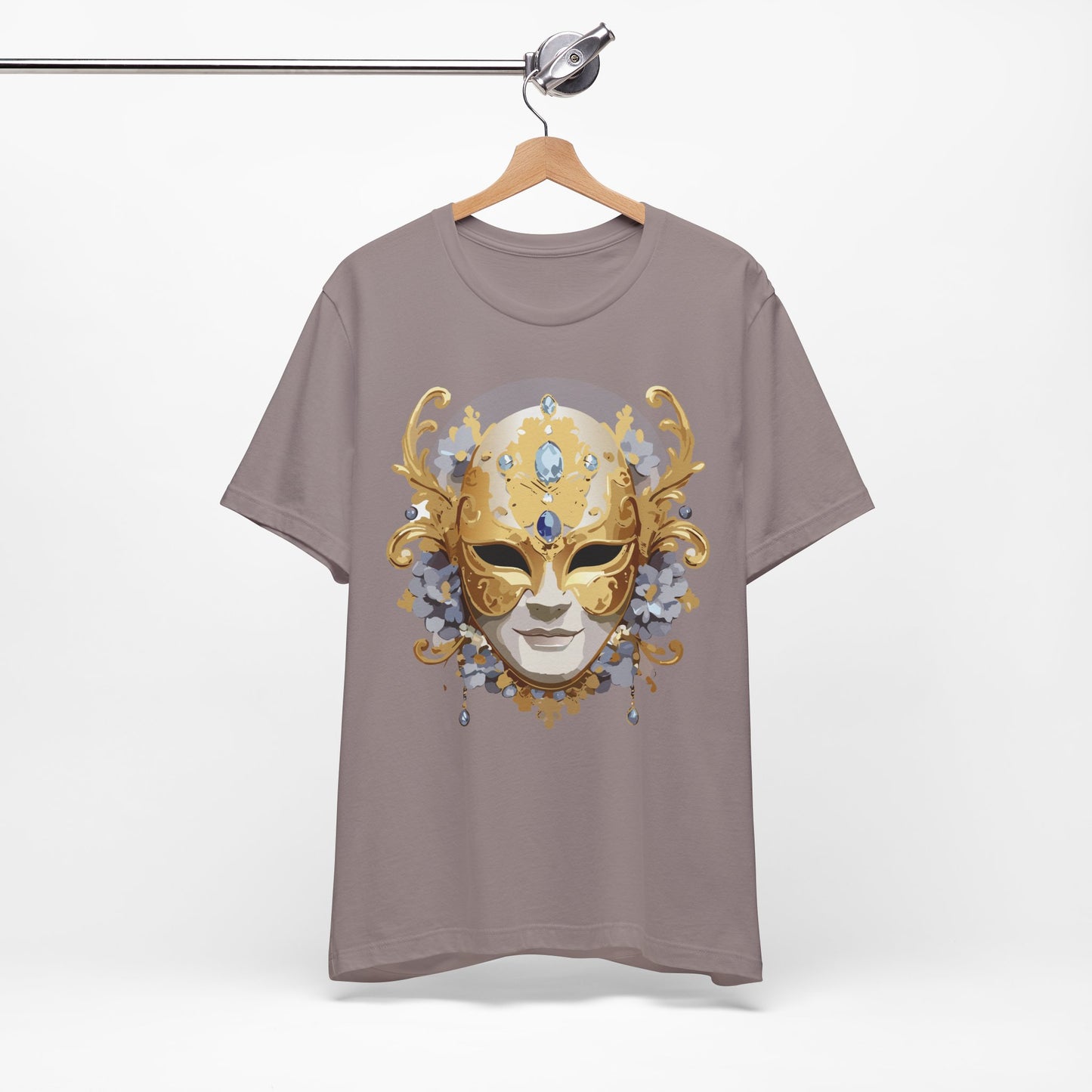 Mask Shirt, Shirt with Mask, Tee Shirt with Gold Face
