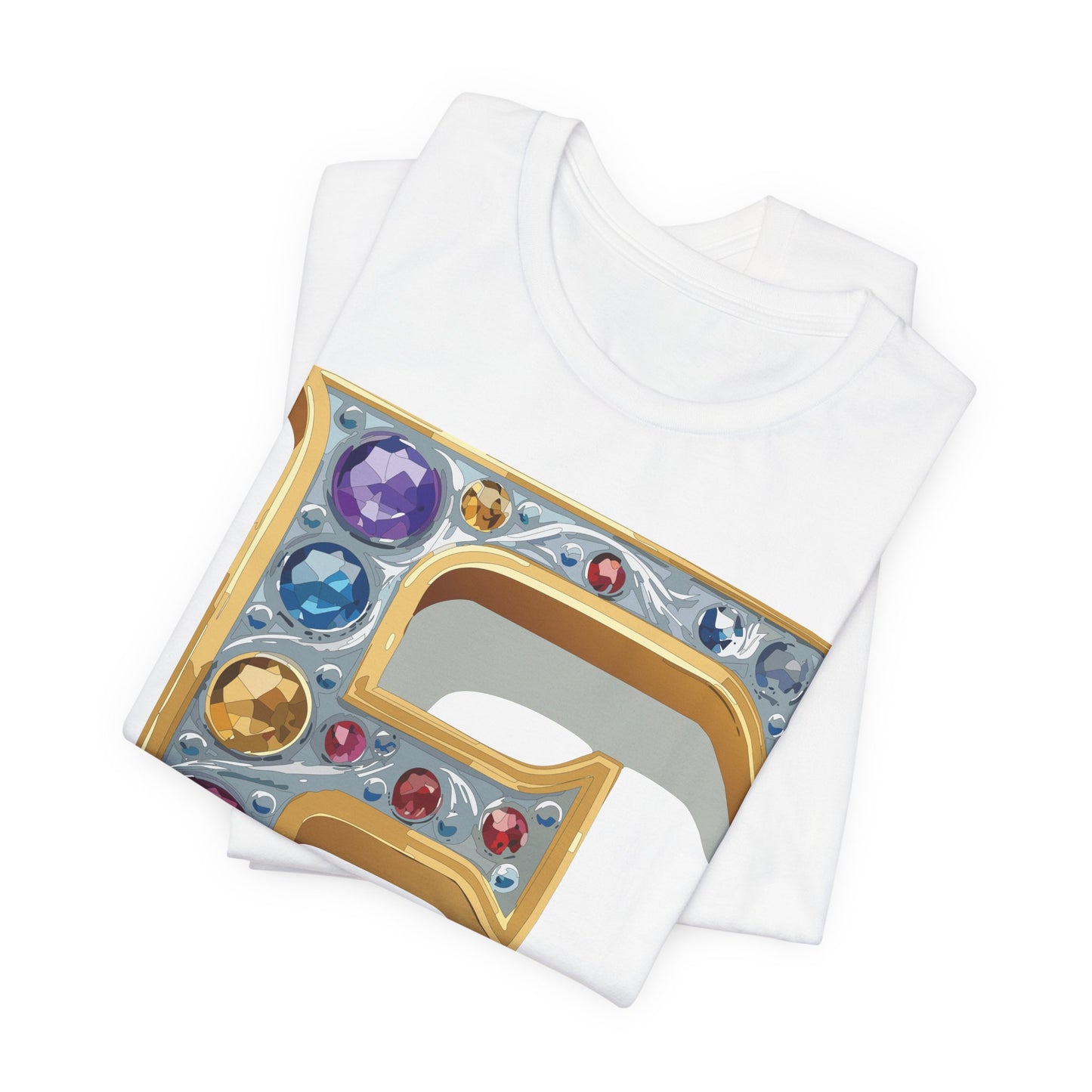 Letter Shirt, Shirt with Letters, Tee Shirt with Gold Letter, Shirt with Antique Letters