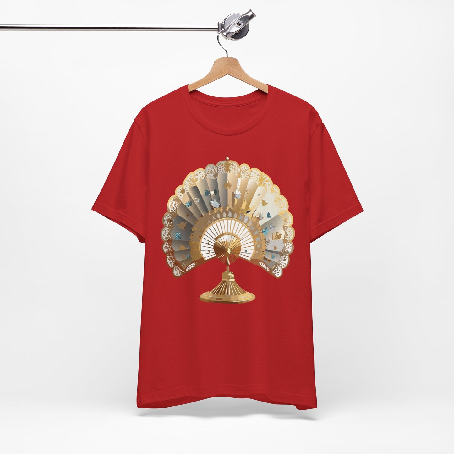 Fan shirt, Shirt with Fan, Tee Shirt with Gold Blower