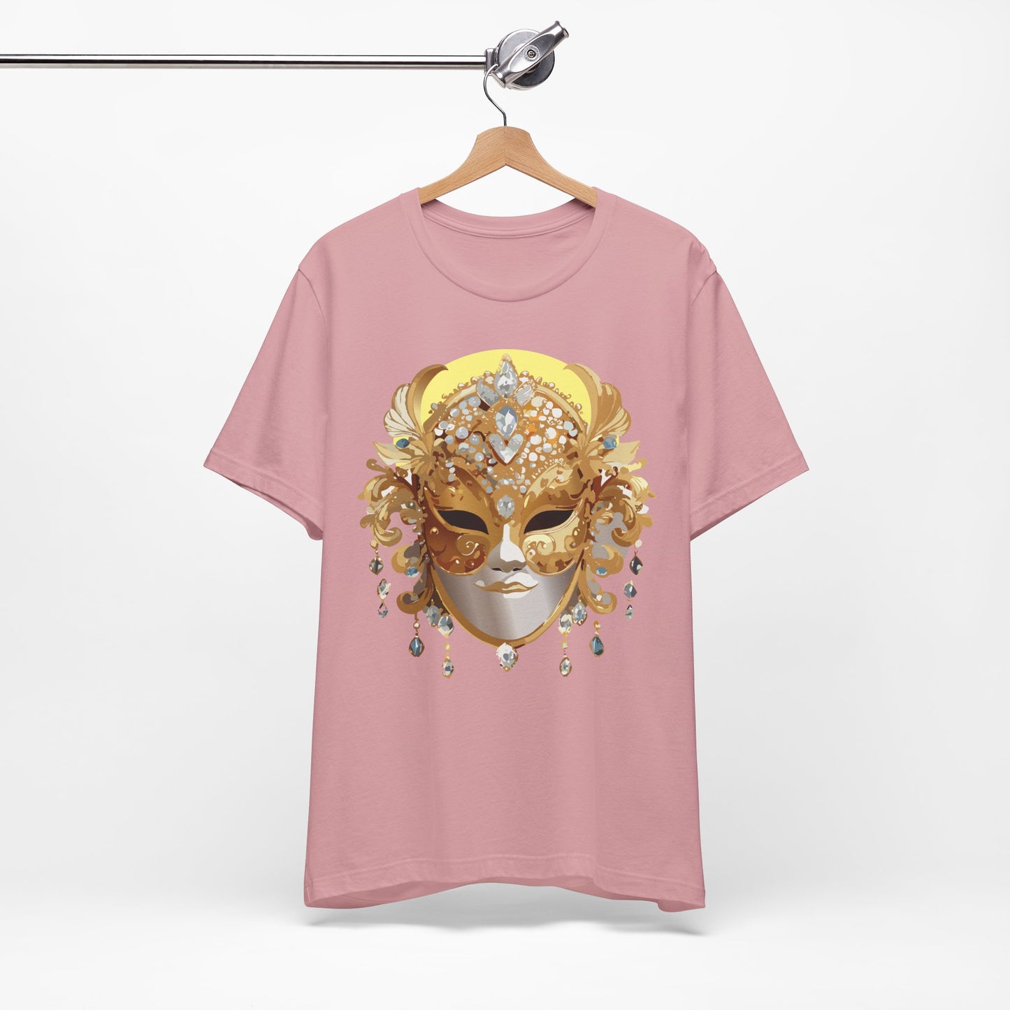 Mask Shirt, Shirt with Mask, Tee Shirt with Gold Face