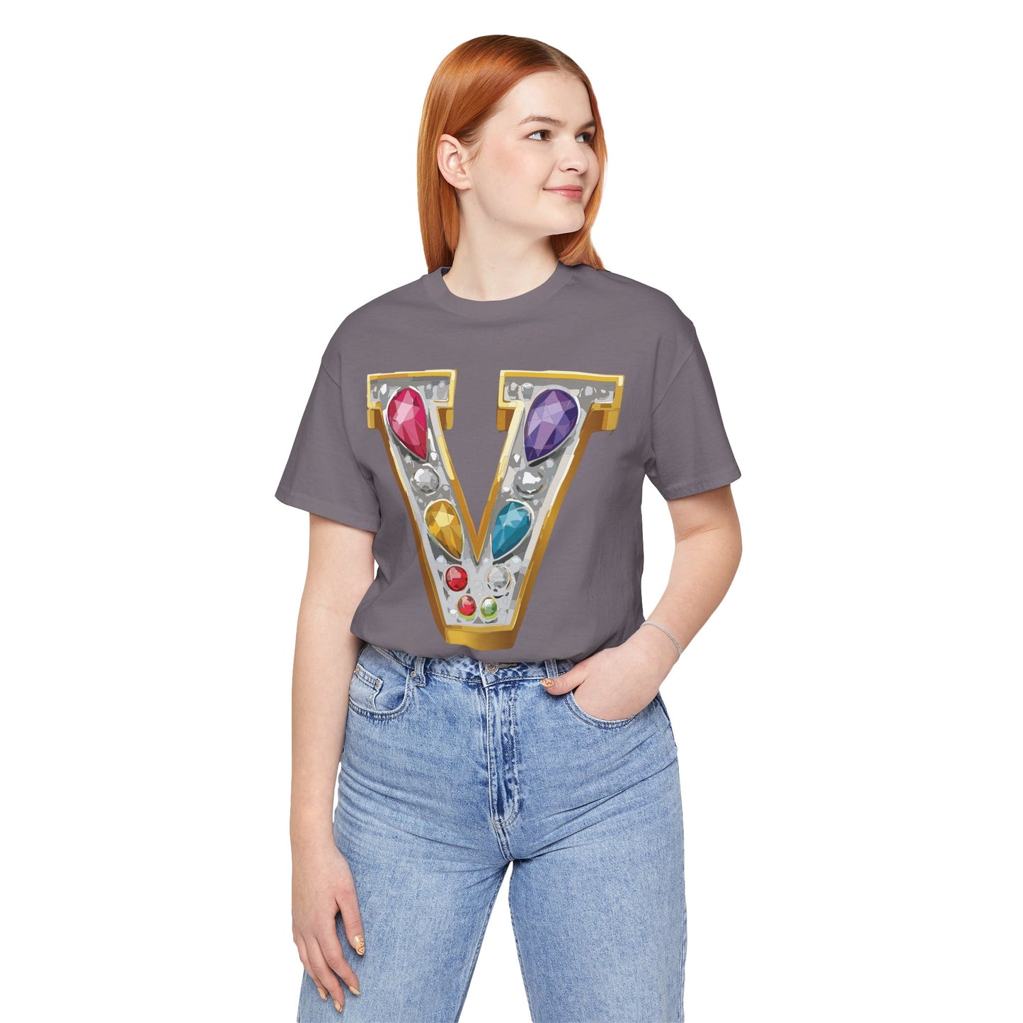 Letter Shirt, Shirt with Letters, Tee Shirt with Gold Letter, Shirt with Antique Letters