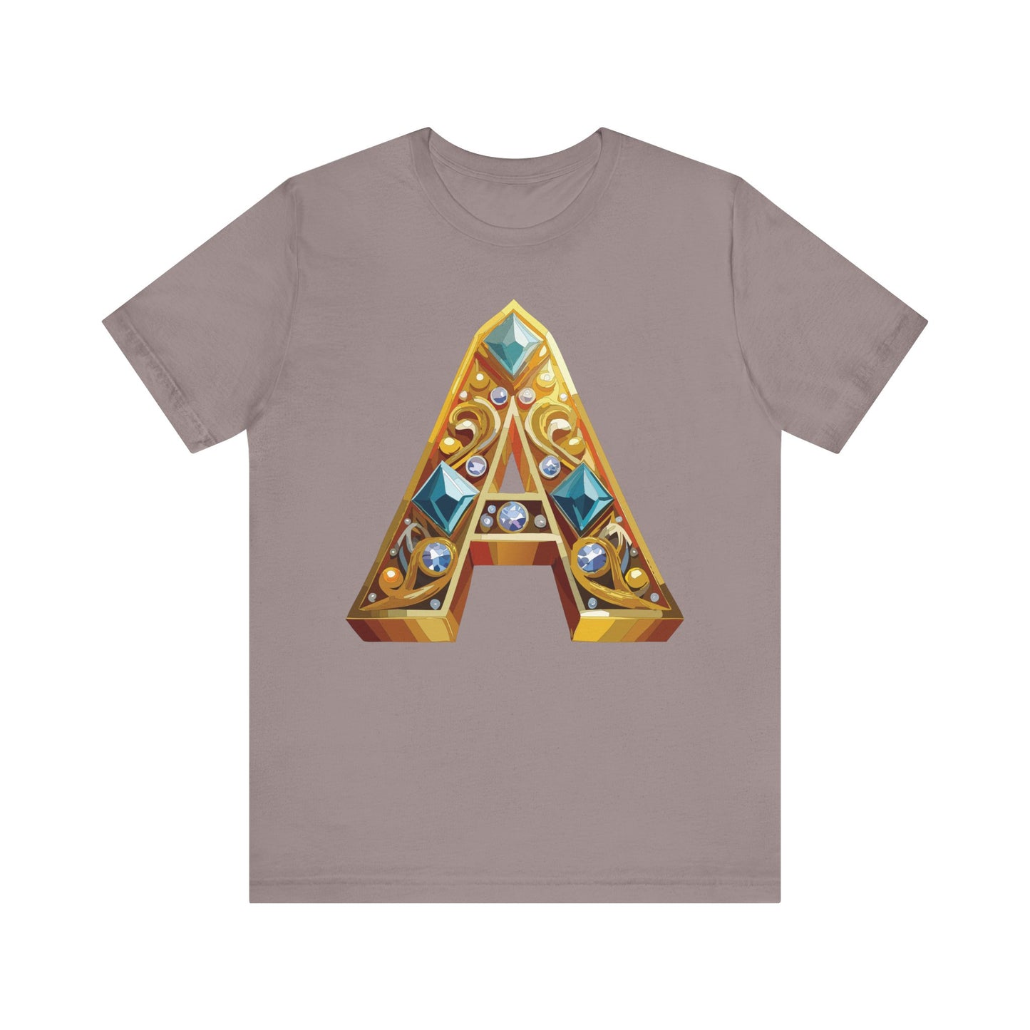 Letter Shirt, Shirt with Letters, Tee Shirt with Gold Letter, Shirt with Antique Letters