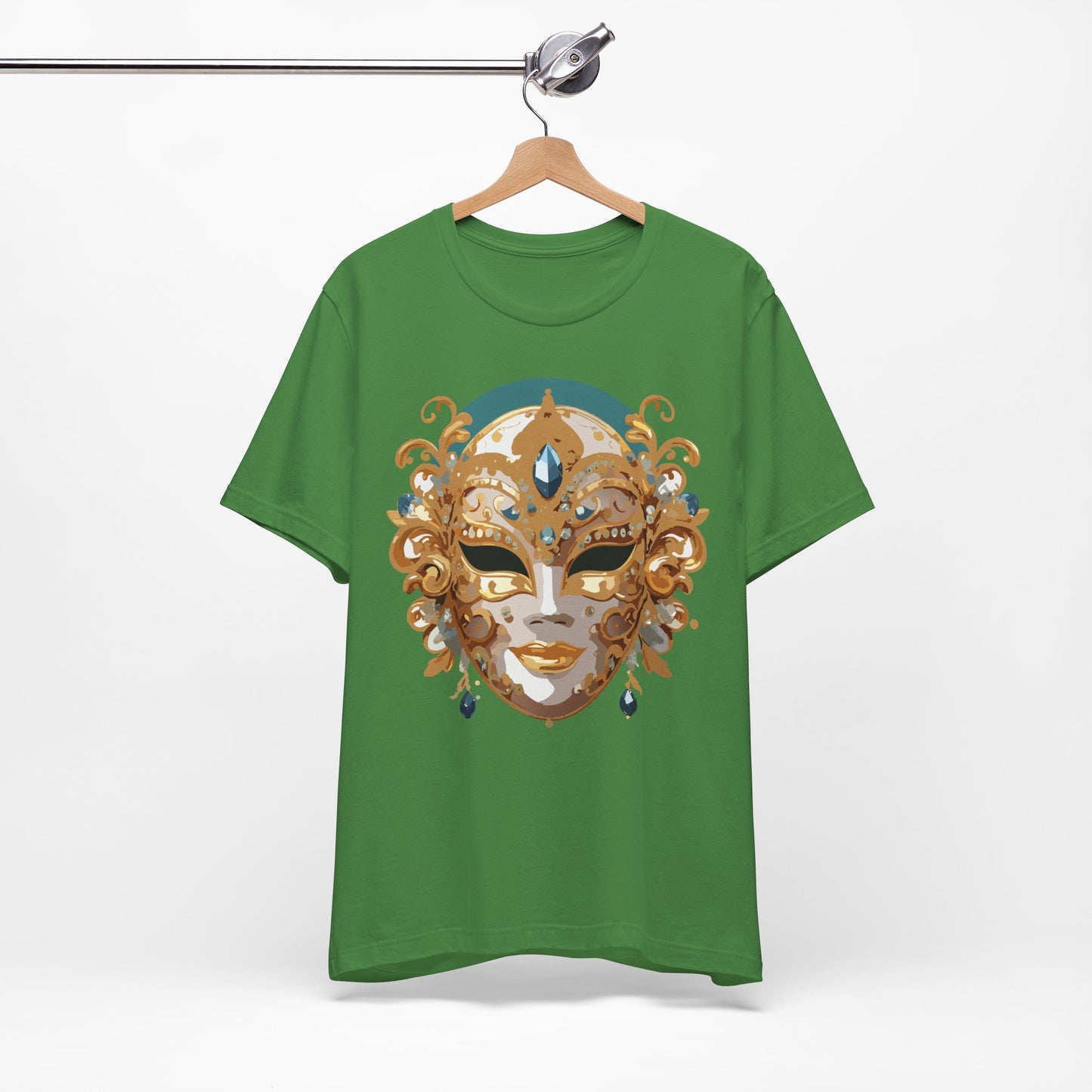 Mask Shirt, Shirt with Mask, Tee Shirt with Gold Face